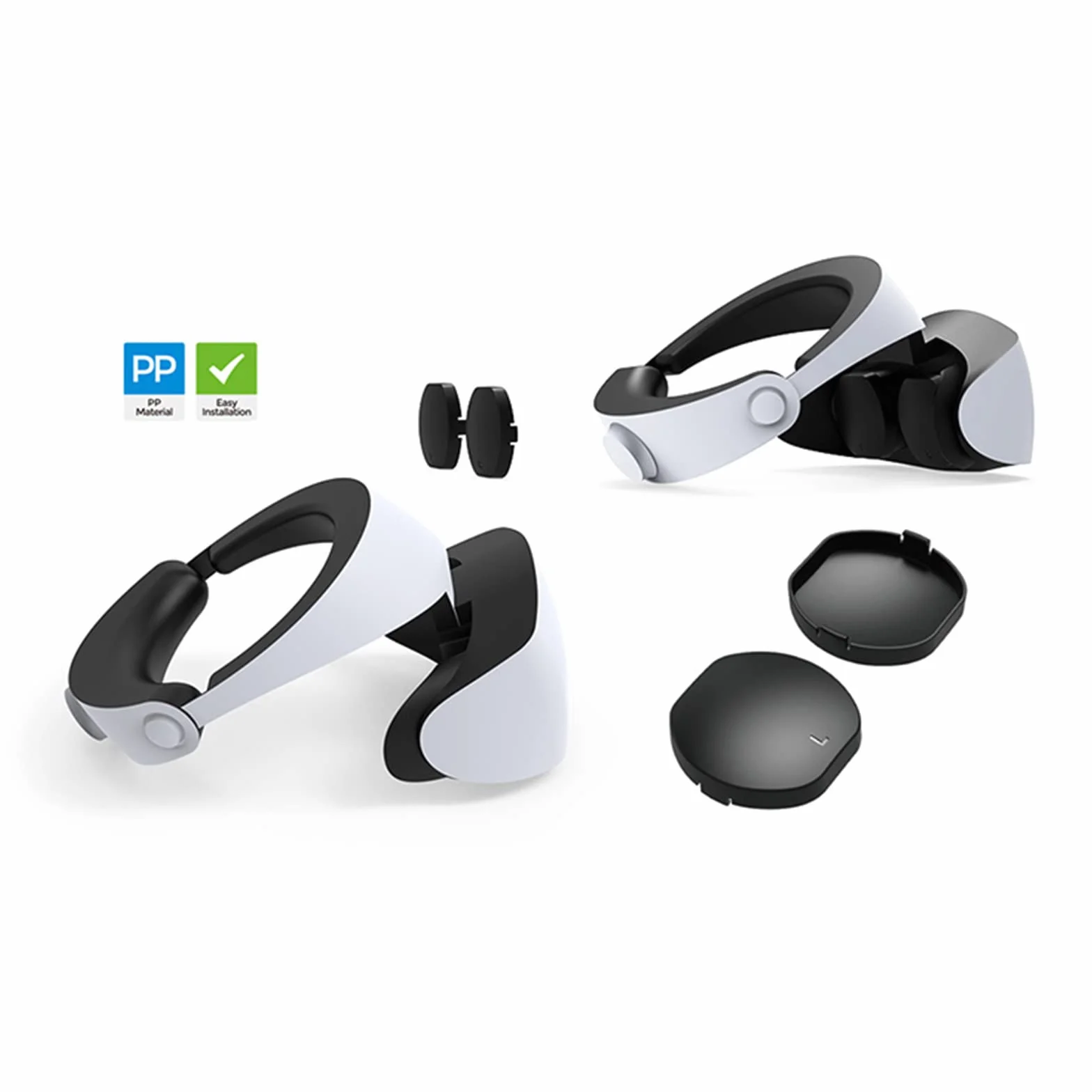 HUAYUWA VR Protceive etui kompatybilne z PS VR2 osłona obiektywu z korpusem zestawu słuchawkowego silikonowe etui i kontroler, antypoślizgowe podkładki silikonowe
