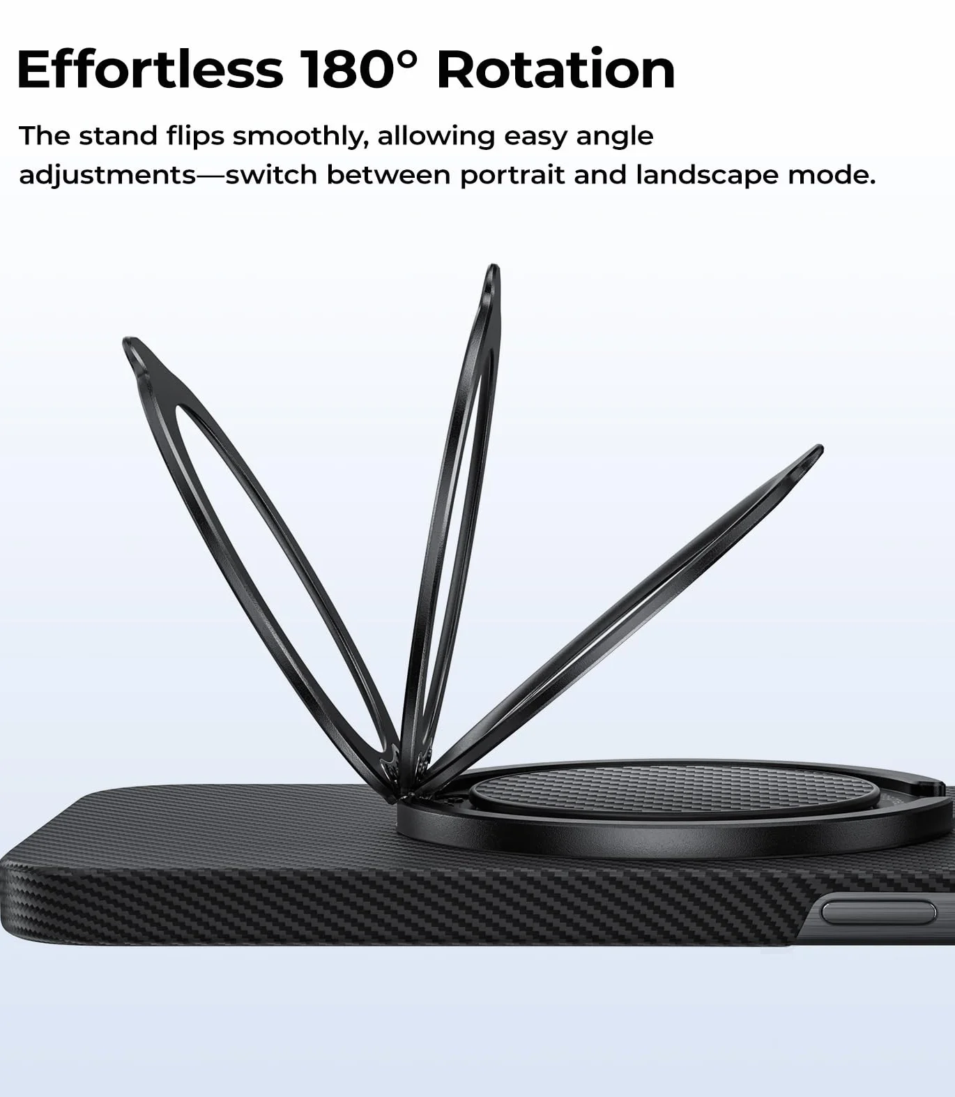 BENKS Magnetyczny pierścień do telefonu MagSafe 2 w 1 uchwyt obrót 360° Kevlar pasek do iPhone 17/16/15/14/13 Pro Max czarny