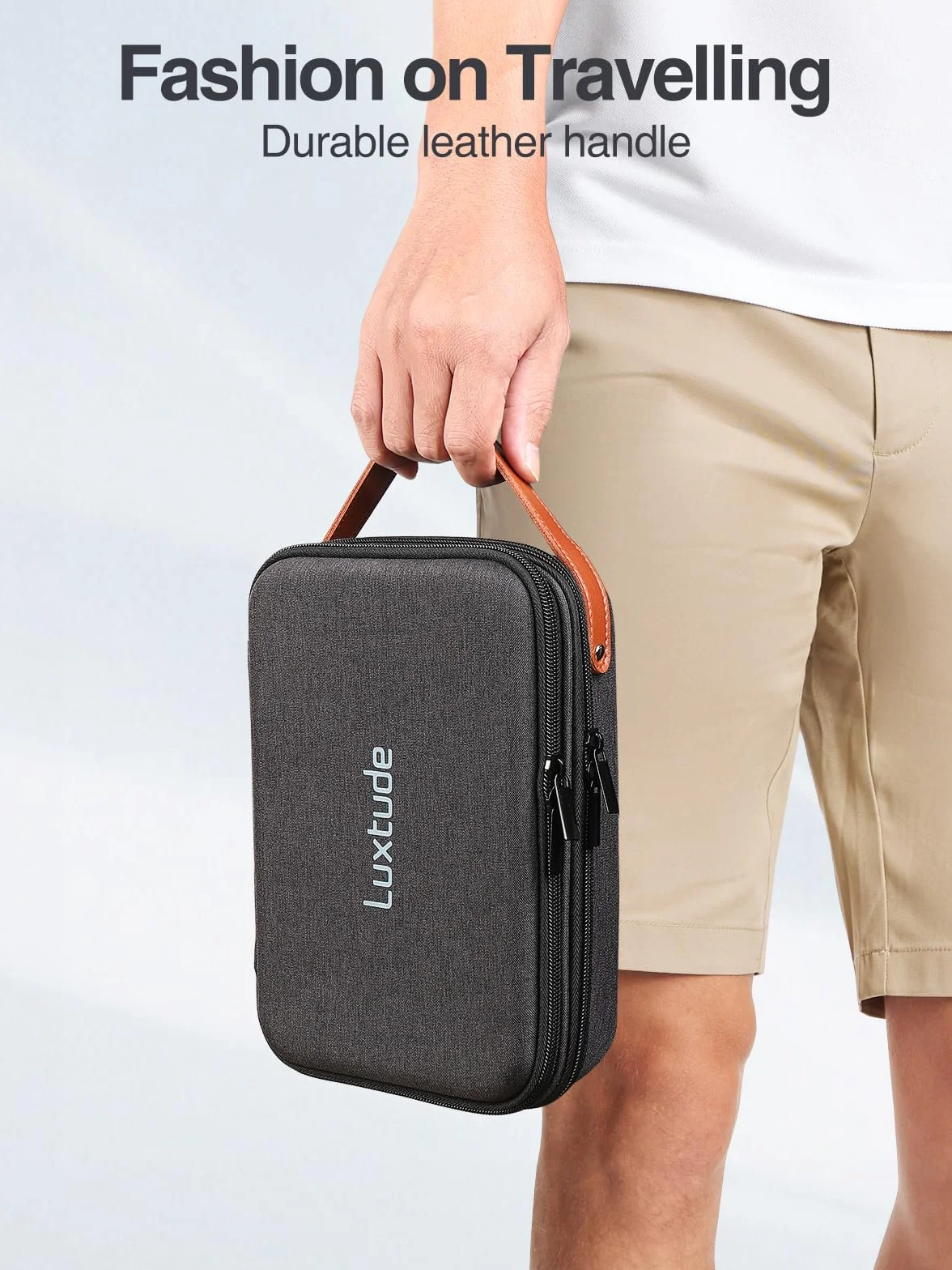 Luxtude Organizer na elektronikę, twarde etui podróżne do iPada Mini (wnętrze do 21 cm)
