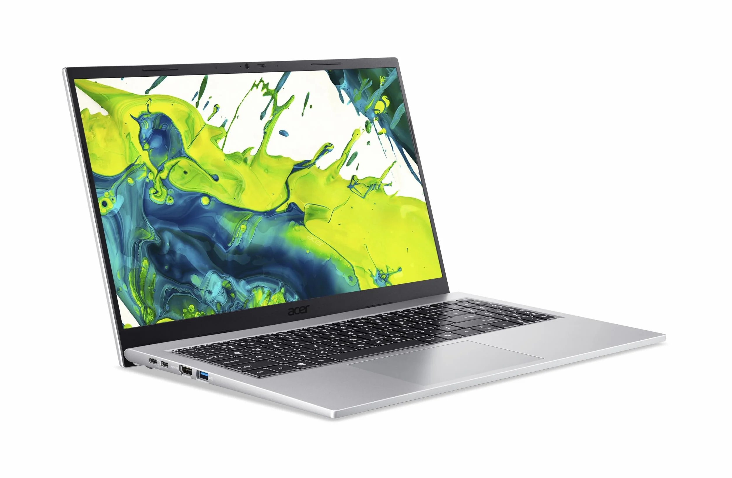 Acer Aspire Go 15 (AG15-72P-79N5) laptop, wyświetlacz FHD IPS 15,6", Intel Core 7 150U, 16 GB RAM, 512 GB SSD, karta graficzna Intel, Windows 11, klawiatura QWERTZ, srebrna