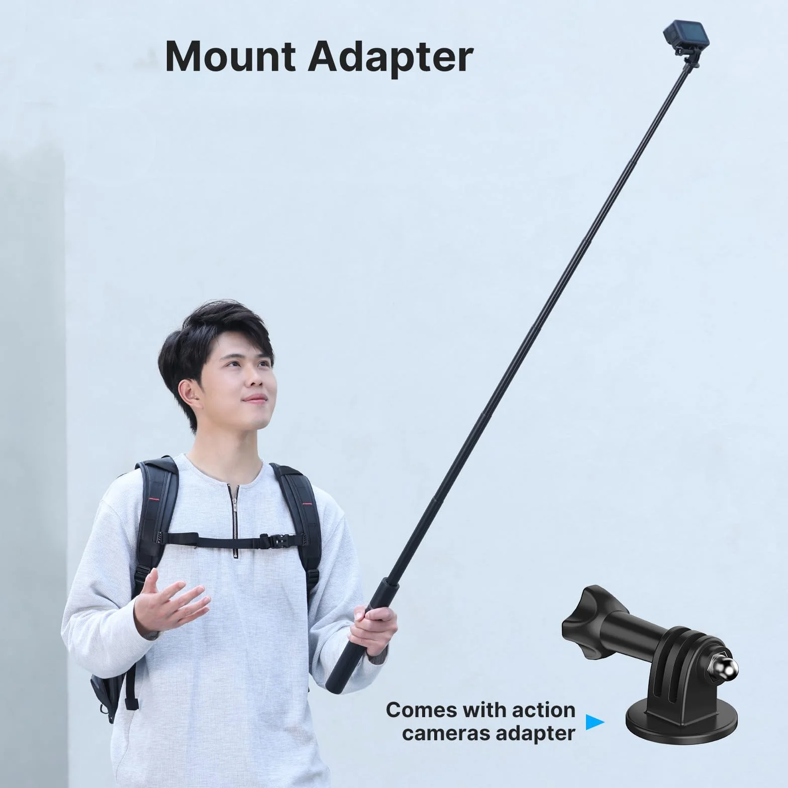 Statyw do selfie ULANZI 150 cm do Insta360 GO 3/X3/X4/X5, TT52 Monopod do kamery akcji Monopod kompatybilny z DJI Pocket 3 4
