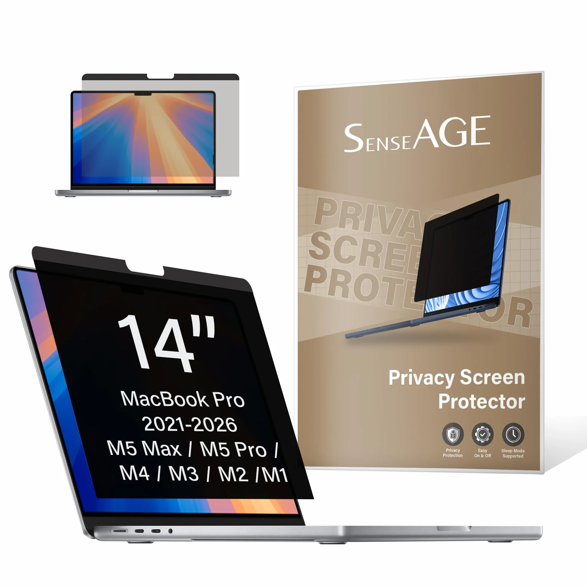 SenseAGE Magnetyczny filtr prywatyzujący do MacBooka Pro 14 cali 2021-2023 M1 M2 M3 Pro/Max A2442 A2779 ochrona przed niebieskim światłem