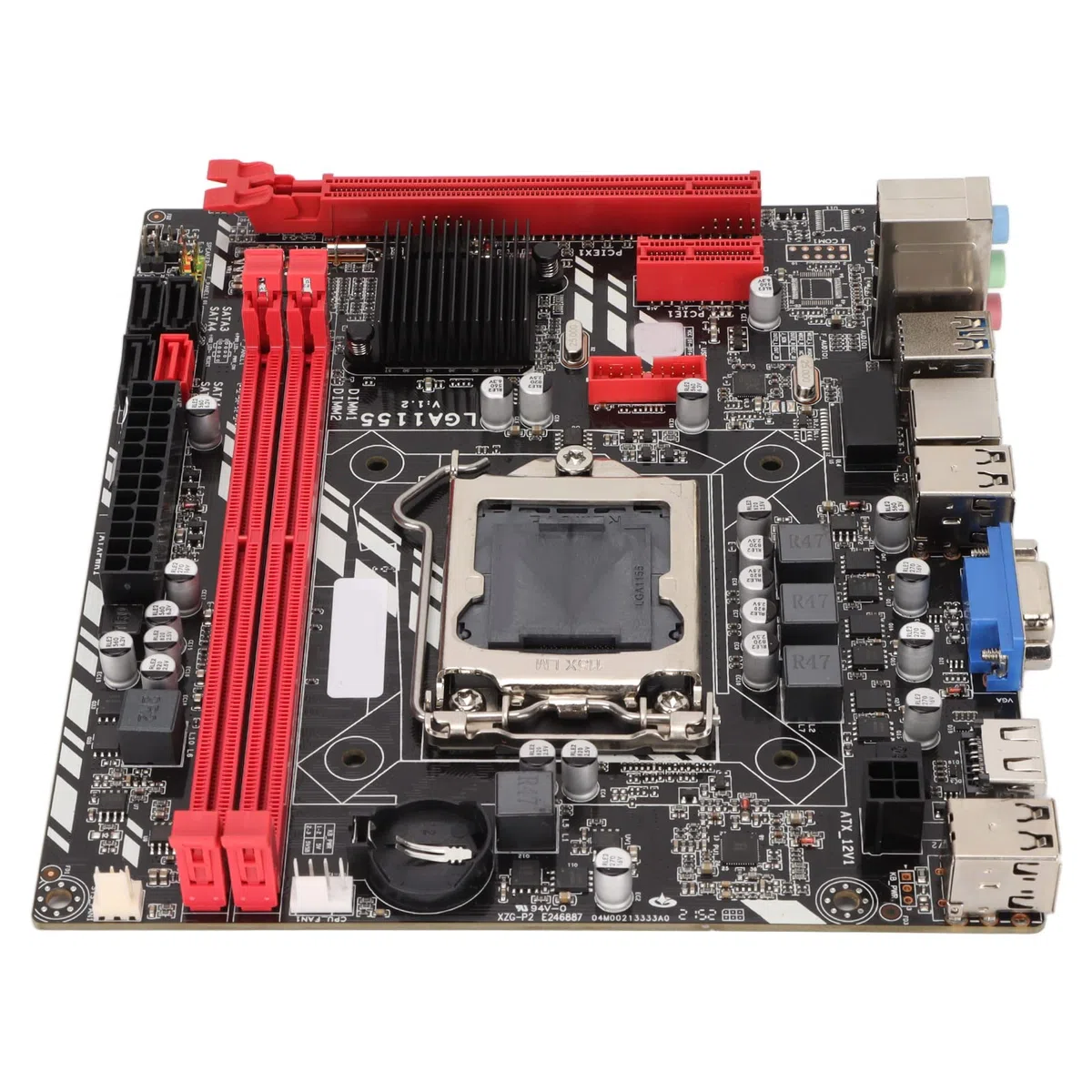Komputerowa Płyta Główna do Komputera Stacjonarnego, Obsługa Płyty Głównej DDR3 1155 Pinów I3 I5 I7 Procesor 2 DDR3 100M Interfejs Sieciowy Stabilna Płyta Główna do Gier