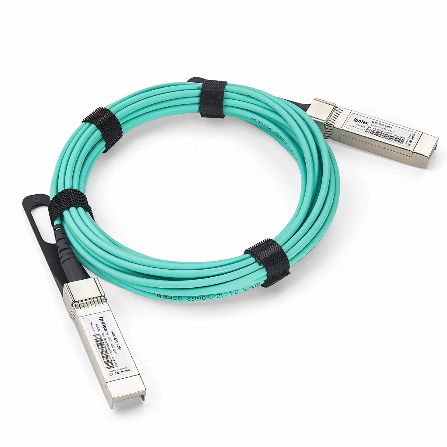 ipolex 10G SFP+ AOC Kabel optyczny 10GBASE, bezpośredni kabel światłowodowy OM3 MMF ze złączami SFP+, do Cisco SFP-10G-AOC20M, Ubiquiti UniFi, Mikrotik, D-Link itp. 15 m (49-ft).