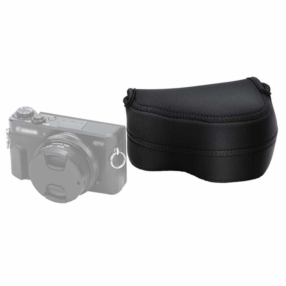 JJC OC-S1BK Ultra lekka neoprenowa czarna torba na aparat do Sony A5000, A5100, A6000 + 16-50 mm (SELP1650) obiektyw/Fujifilm X-M1 X-T10 + 18 mm obiektyw/Fujifilm X30.