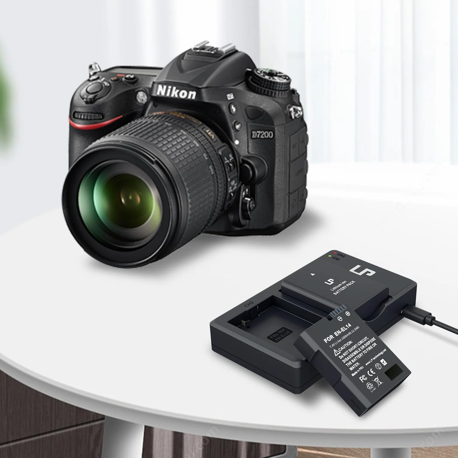 Zestaw ładowarki i akumulatorów LP EN-EL14 / EN-EL14a 2x 1600 mAh dwukanałowa do Nikon D3100 D3200 D3300 D3400 D3500 D5100 D5200 D5300 D5500 D5600 DF