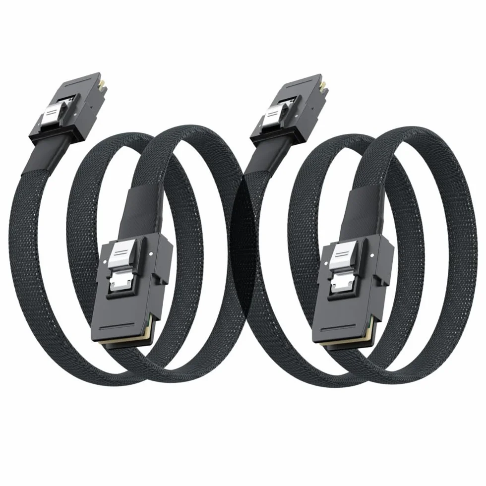 [2 sztuki] 10Gtek® wewnętrzny mini SAS SFF-8087 do SFF-8087 kabel, 1-metr (3,3 stóp), cienki, elastyczny