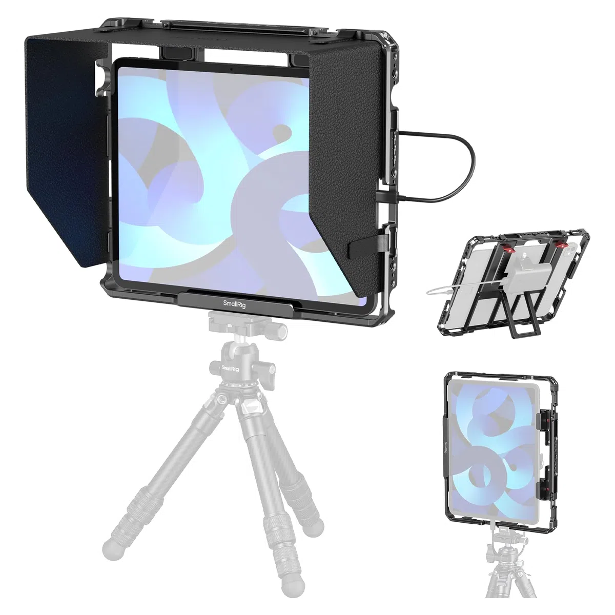 SMALLRIG Universal Metal Cage do iPada, adapter do montażu na statywie do monitora iPada, pasuje do iPada Pro 12.9, Air, Mini i innych, z otworami 1/4"-20, 3/8"-16, mocowanie na zimną stopkę - MD5059