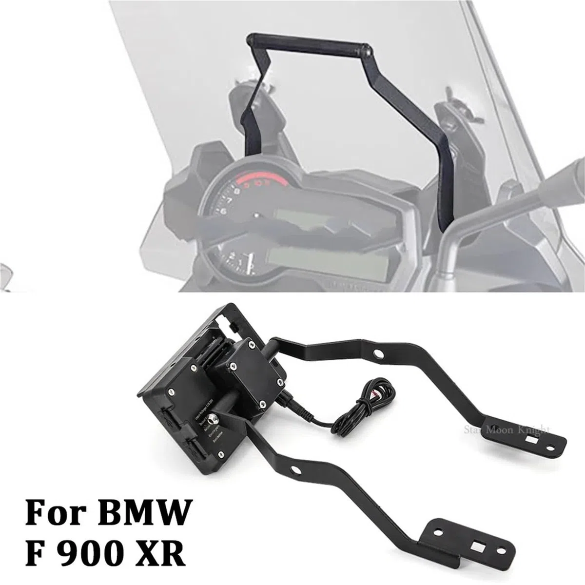Pasuje do BMW F900XR 2020, stojak na telefon komórkowy, uchwyt na nawigację GPS Uchwyt do nawigacji GPS(USB charging A)