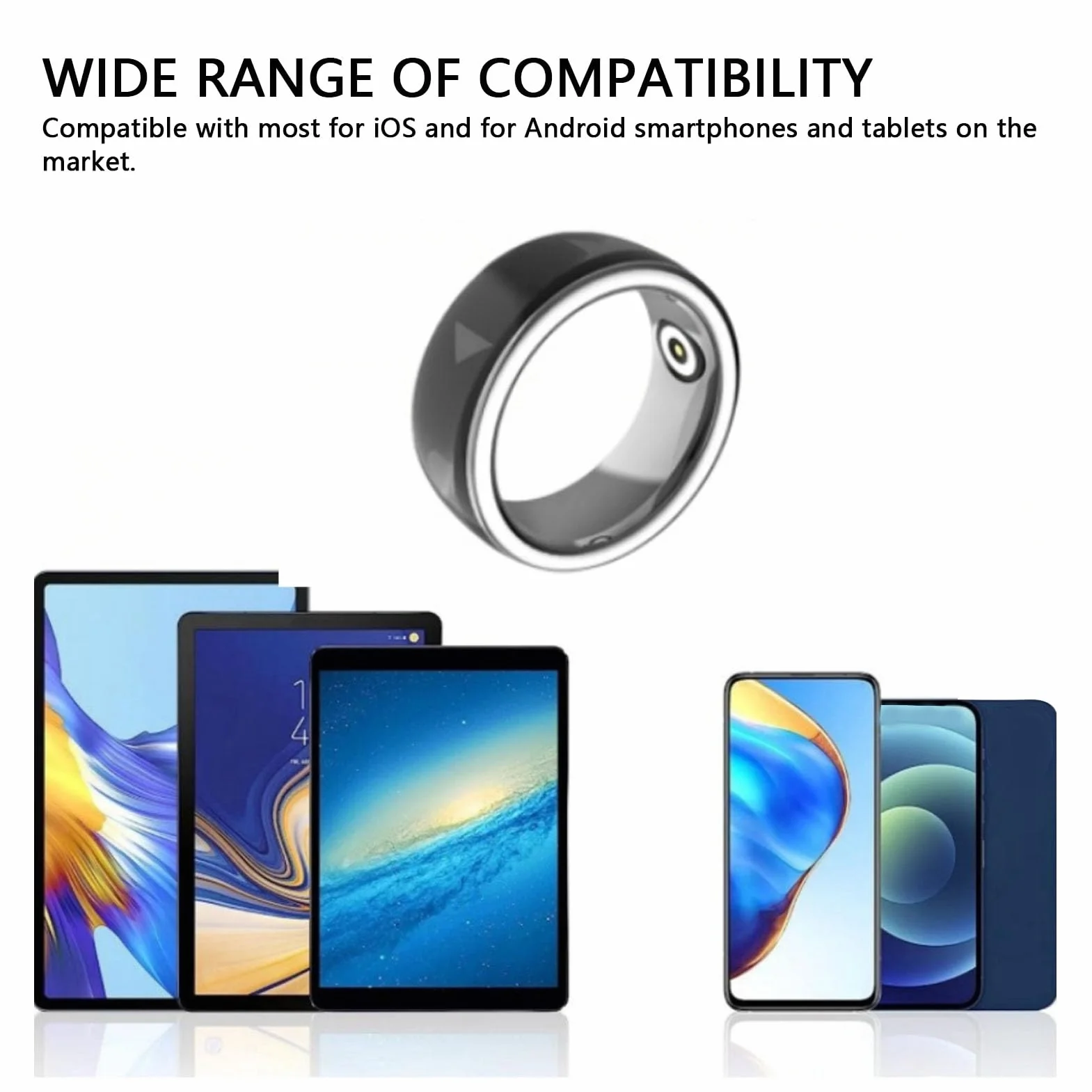 Inteligentny pierścień, Bezprzewodowy Pilot Zdalnego Sterowania Bluetooth do Przewracania Stron dla Aplikacji na Telefon z Systemem Android IOS, (Rozmiar 22)