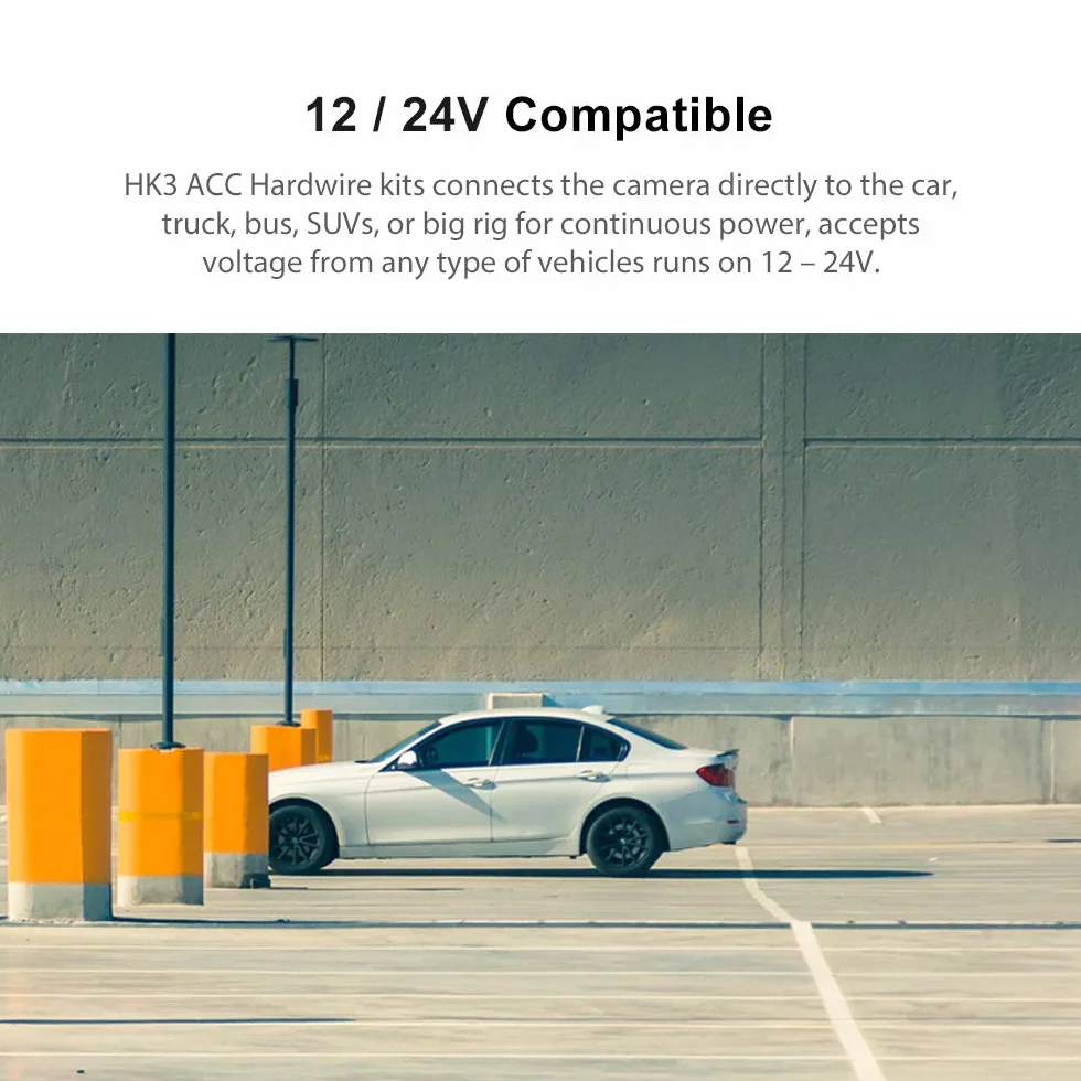 VIOFO HK3 Acc zestaw przewodów elektrycznych do A129, A129 Plus, A129 PRO, A129 IR, A119V3, aktywuje tryb parkowania i ochronę przed niskim napięciem