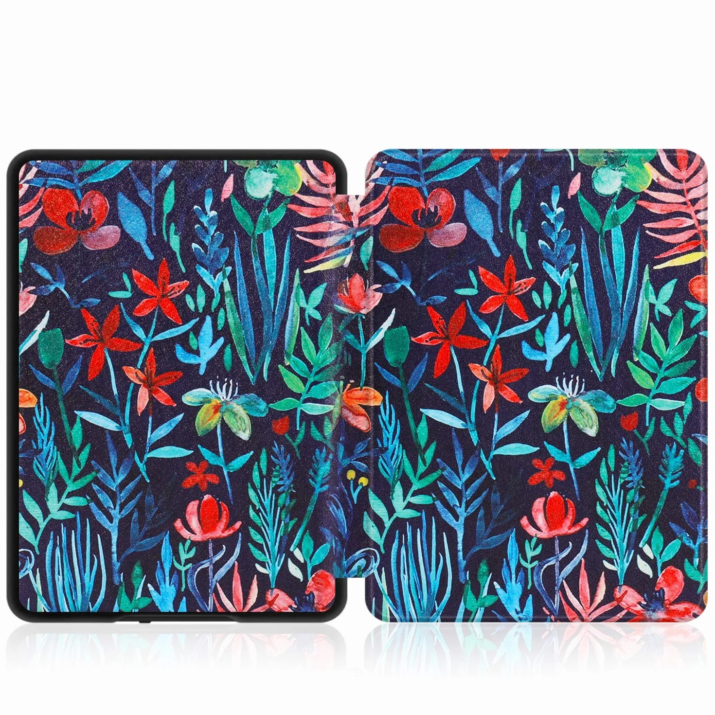 TNP Ochronne etui do Kindle Paperwhite 10 generacji 2018, twarde etui i etui PC do czytnika Amazon Kindle Paperwhite, automatycznego budzika i snu, czerwone i białe kwiaty