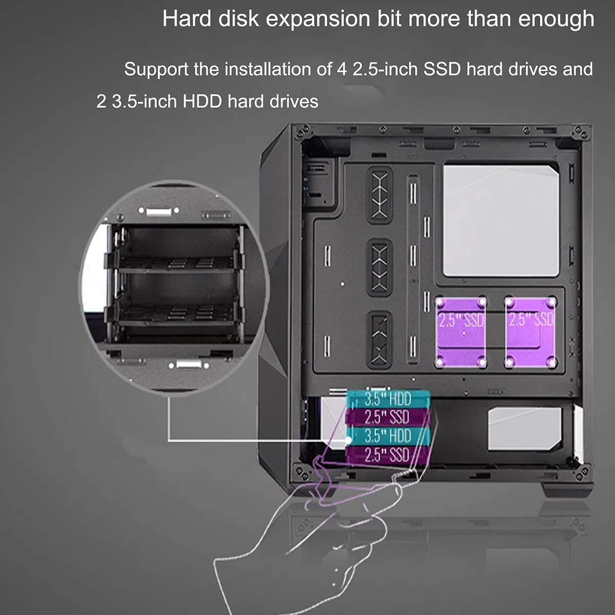 Gra Komputerowa Case, Mini-ITX, Micro-ATX, ATX, SSI CEB, E-ATX Case Gry, 3D Pełna Przezroczysta Panel Boczny, USB3.0 / USB 2.0, Chłodzenie Pomocy Technicznej(B)