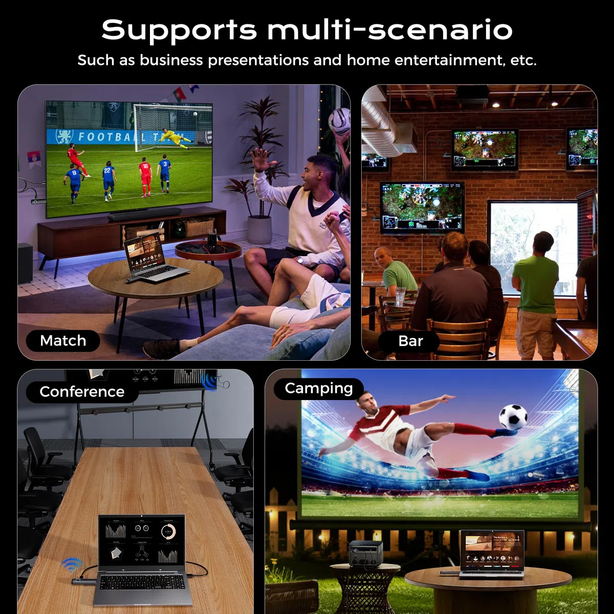 Aceele Bezprzewodowy nadajnik i odbiornik HDMI, Full HD 1080p HDMI nadajnik i odbiornik 50 m, bezprzewodowy adapter wyświetlacza 2,4 G/5G do strumieniowego przesyłania wideo z laptopa/komputera do