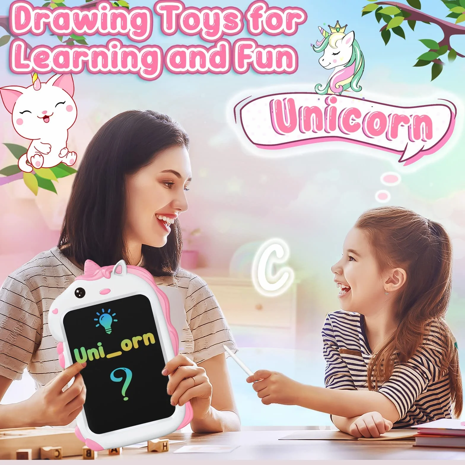 Jednorożec Zabawka Edukacyjna Magnetyczna Tablica LCD Rysunek Graficzny