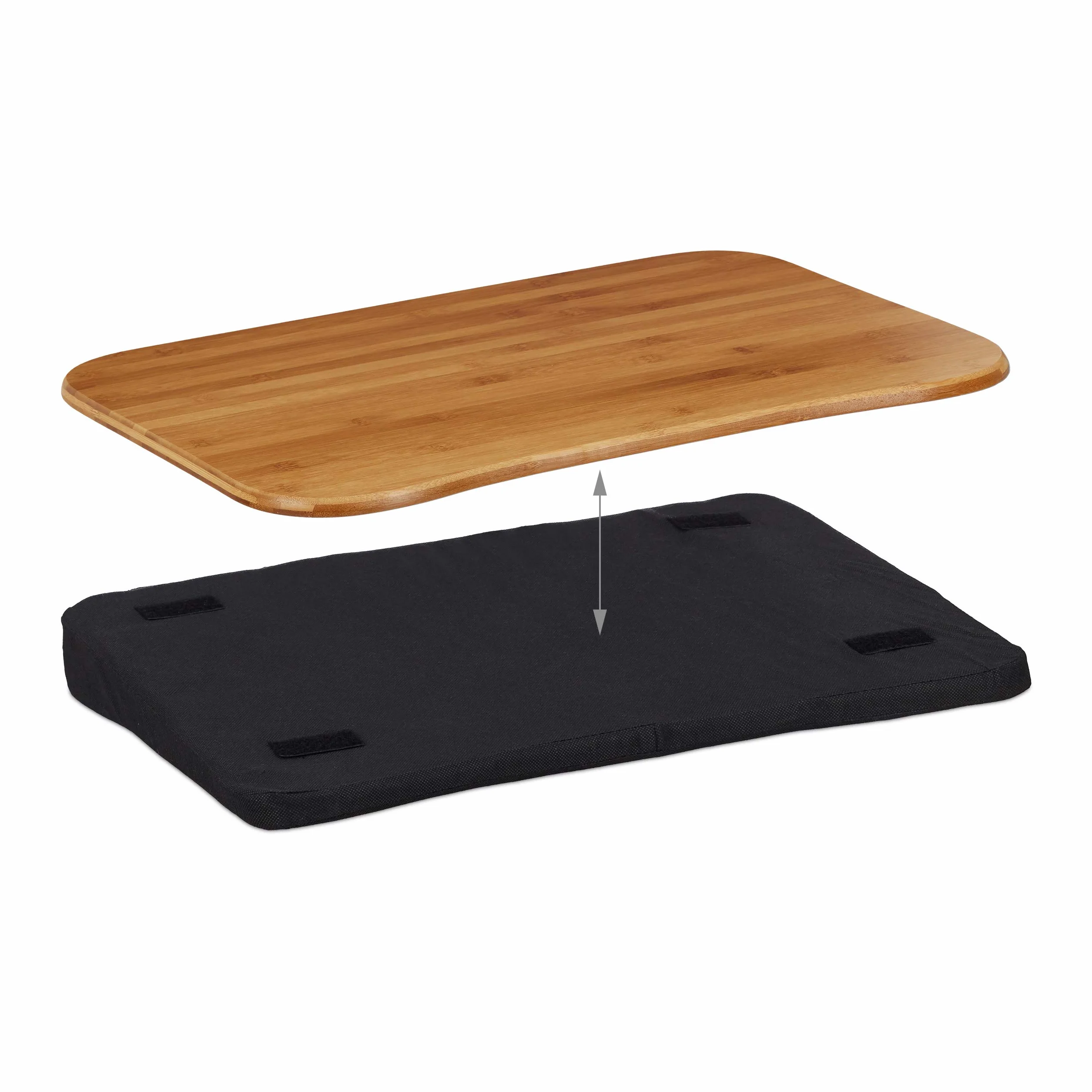 Relaxdays stolik pod laptopa taca do łóżka bambus 51x37cm naturalny