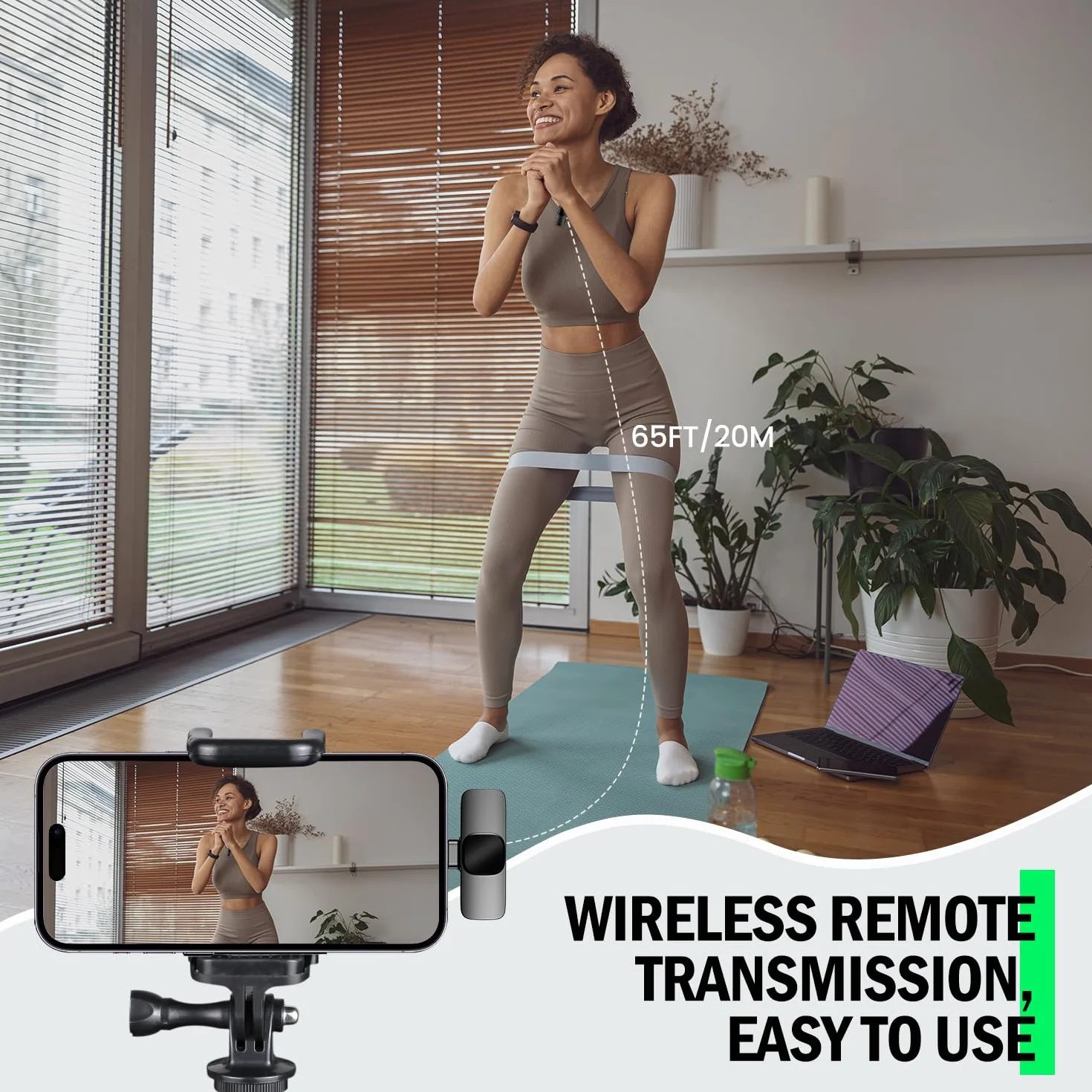 Bezprzewodowy mikrofon do telefonu komórkowego, iPhone'a, Android i PC – mini mikrofon do nagrywania wideo, vlogów, TikTok, YouTube i transmisji