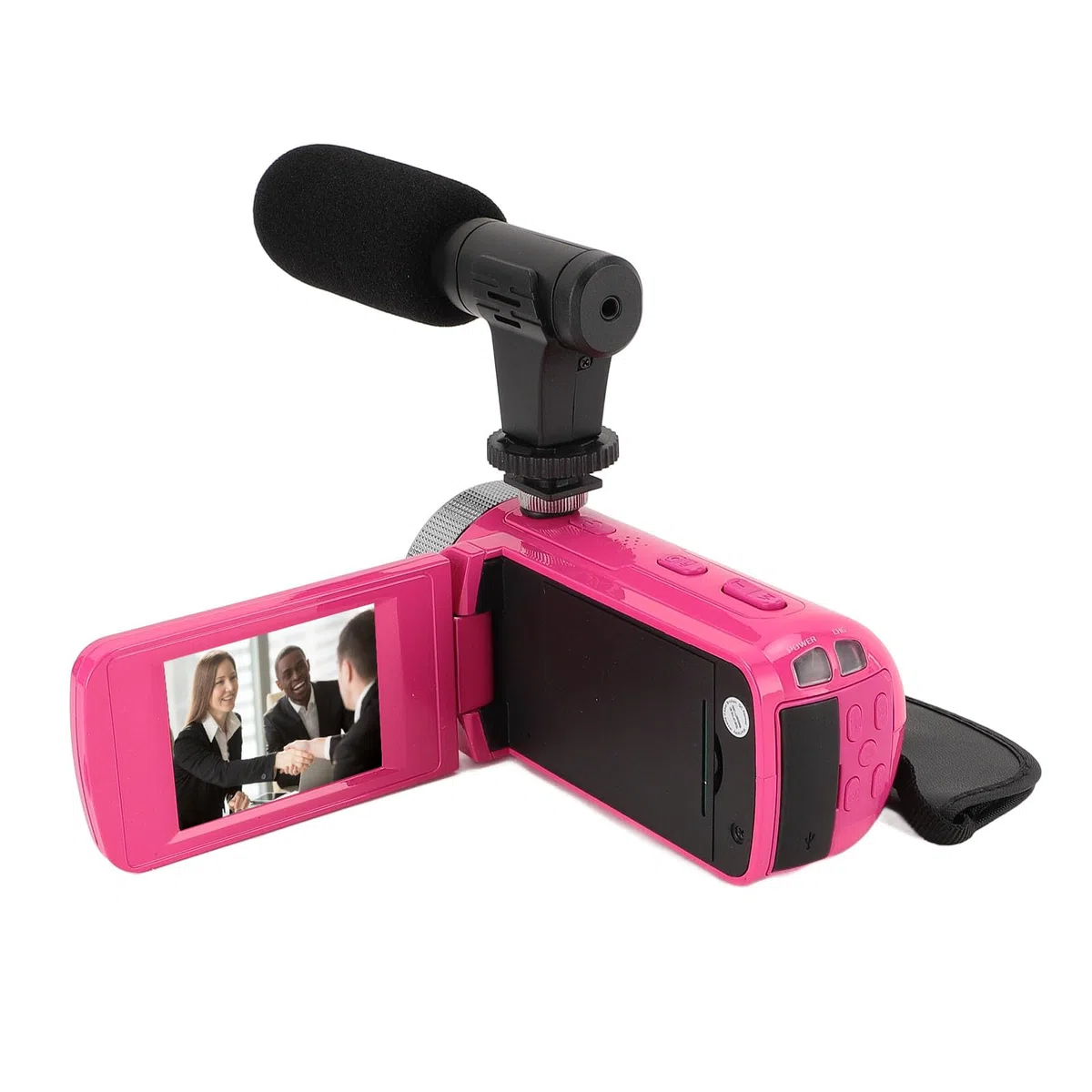 Kamera Wideo, Cyfrowy Aparat do Nagrywania Ekranu, Full HD 1080P 15FPS 16MP 2,4 Cala, Obrót o 270 Stopni LCD, 16-krotny Zoom Cyfrowy Kamera z Mikrofonem i Akumulatorem 1020 MAh