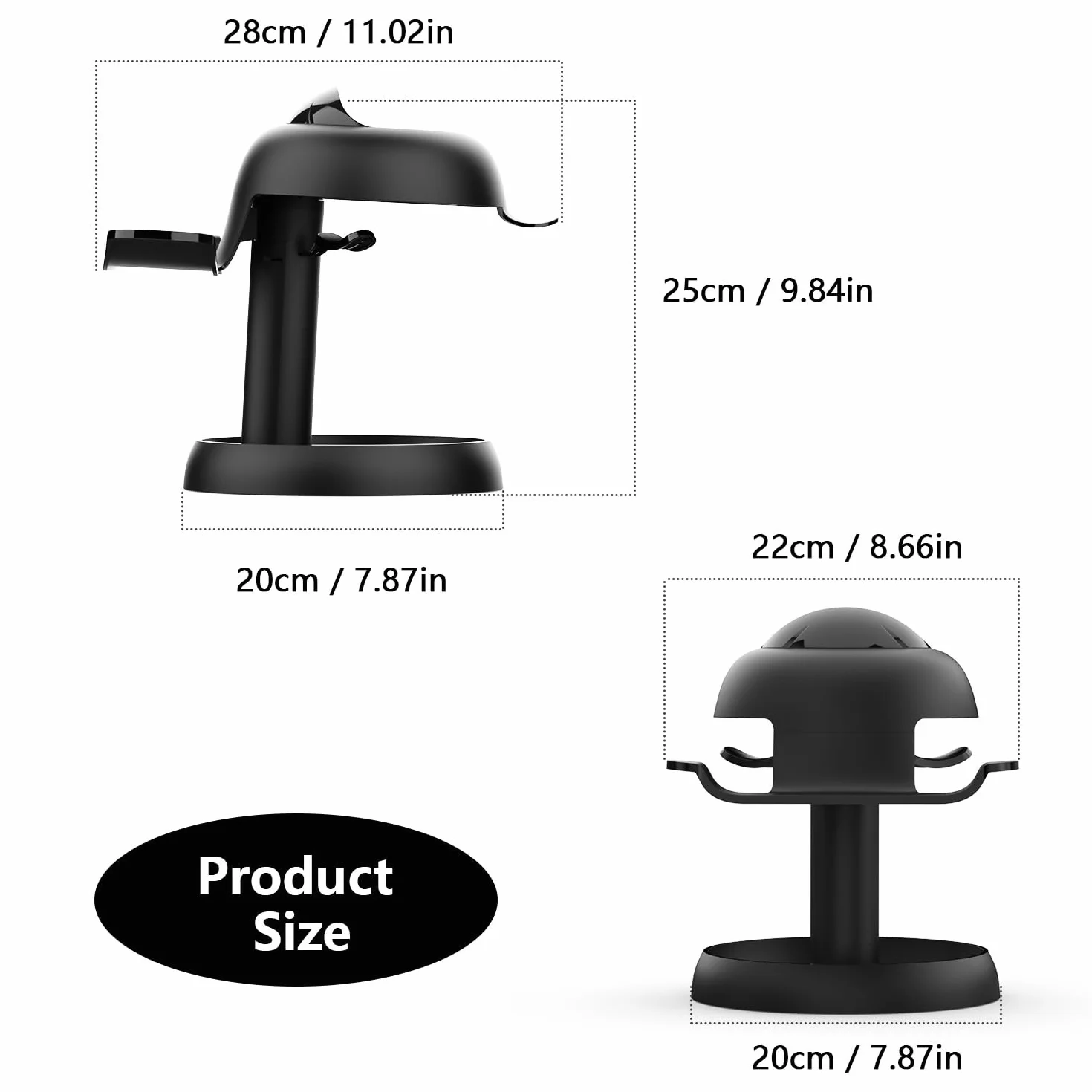 Stojak AMVR Kompatybilny z Meta Quest 3/2, Pico 4, Vision Pro, PSVR 2 - Uniwersalna Stacja Dokująca do Przechowywania Słuchawek VR, Stabilna Okrągła Podstawa