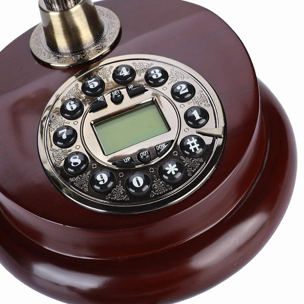 Antyczny telefon Glomora, zabytkowy cyfrowy telefon stacjonarny, klasyczny europejski retro telefon stacjonarny przewodowy z wiszącym zestawem słuchawkowym do dekoracji biura