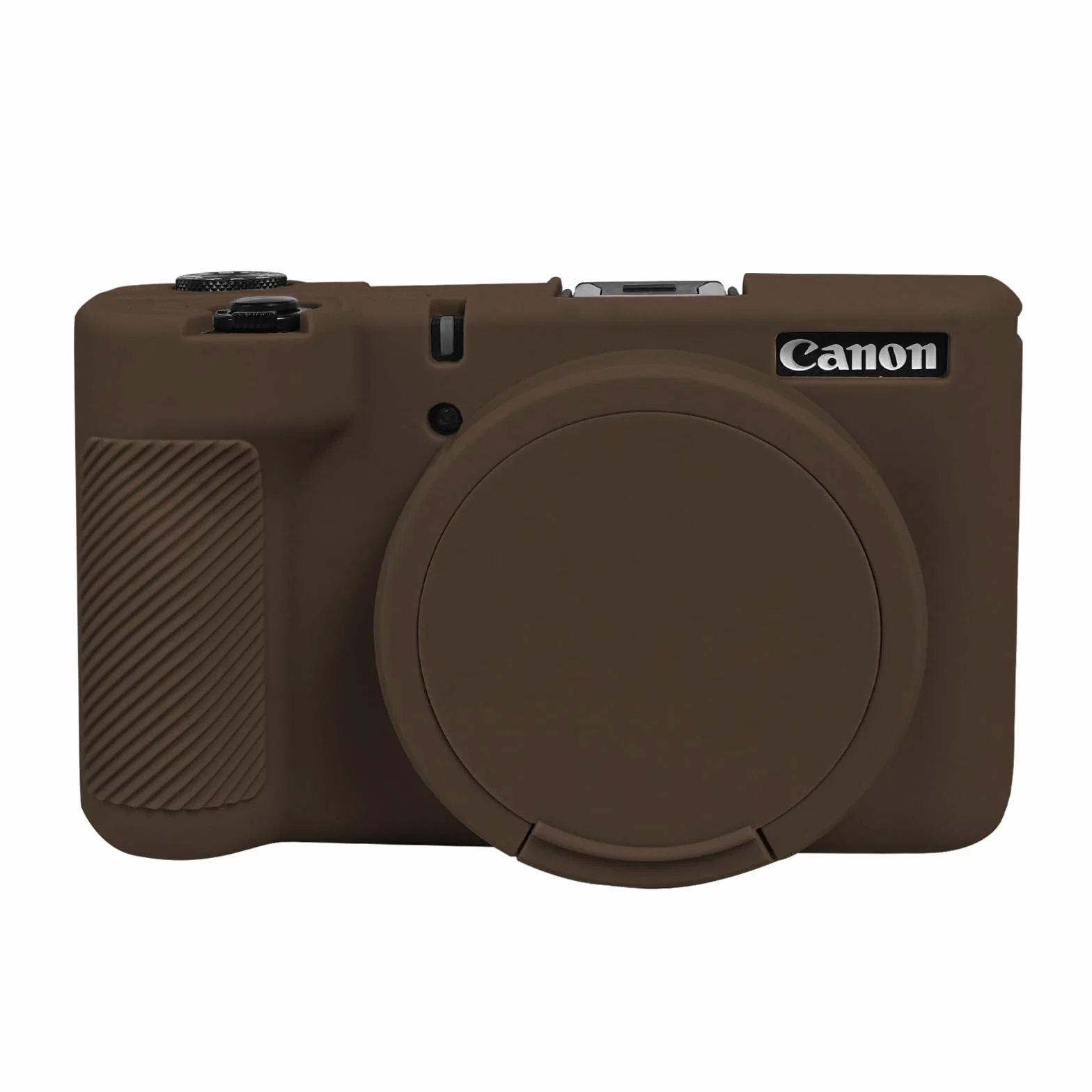 EASY HOOD Etui V1 do aparatu cyfrowego Canon PowerShot V1 z wyjmowaną osłoną na obiektyw, miękkie, lekkie etui do aparatu cyfrowego Canon PowerShot V1, brązowe