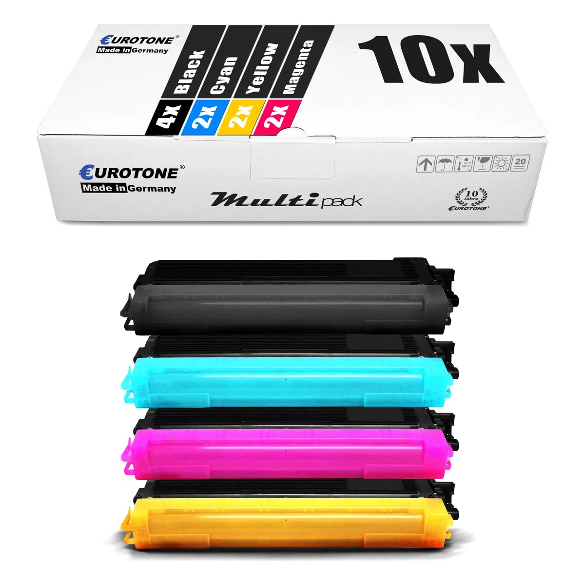 Eurotone Markowy toner do DCP 9010, 3040, 3070, MFC 9120, 9320 Serie - zamiennik Brother TN-230, 235 4X BK, 2X C, 2X Y, 2X M w pakiecie oryginalny EUROTONE (norma ISO 19798)