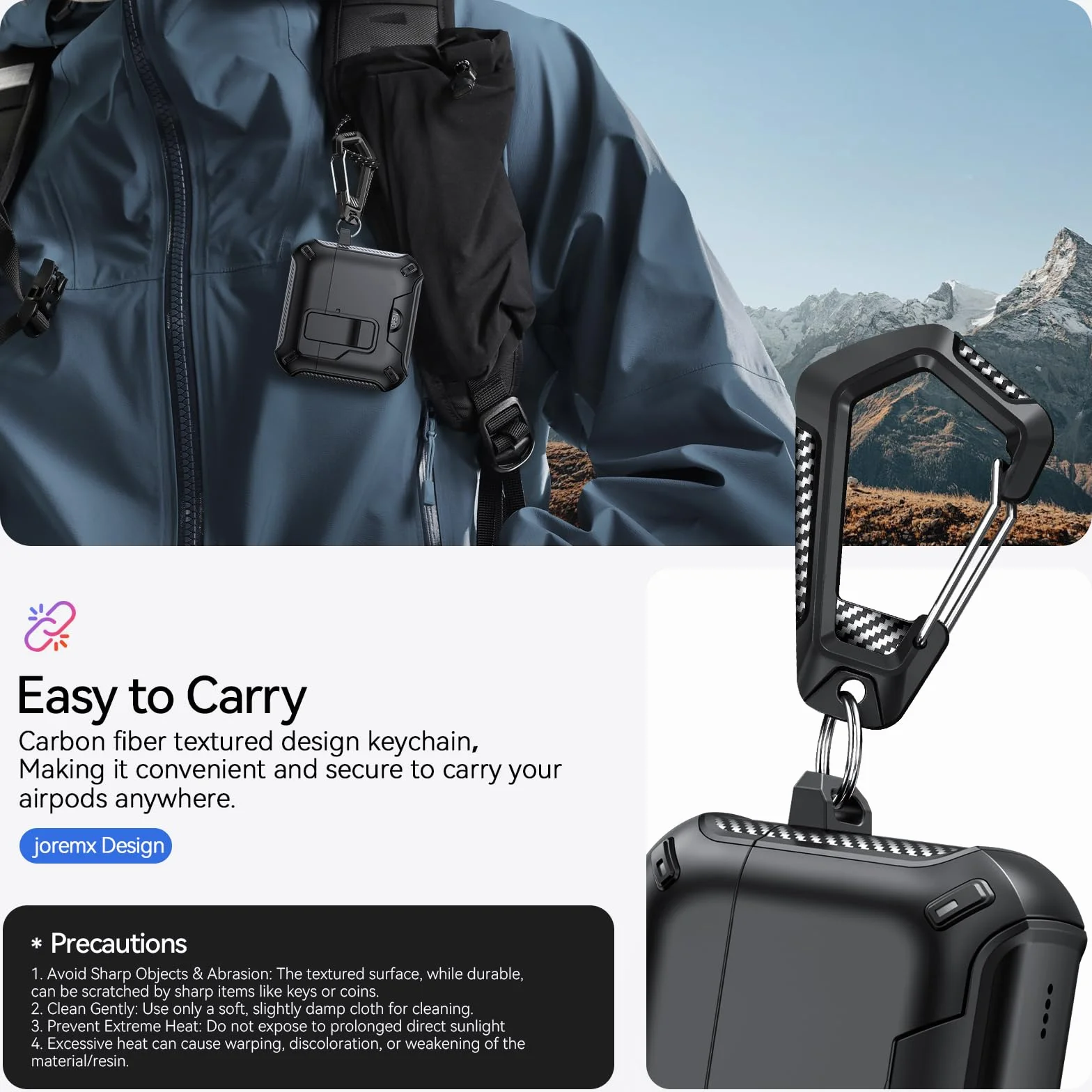 Kompatybilne z AirPods 4 Etui z podpórką telefoniczną, Etui ochronne w designie włókna węglowego dla AirPods 4 ANC z automatycznym zatrzaskiem i szczoteczką do czyszczenia (Czarny)