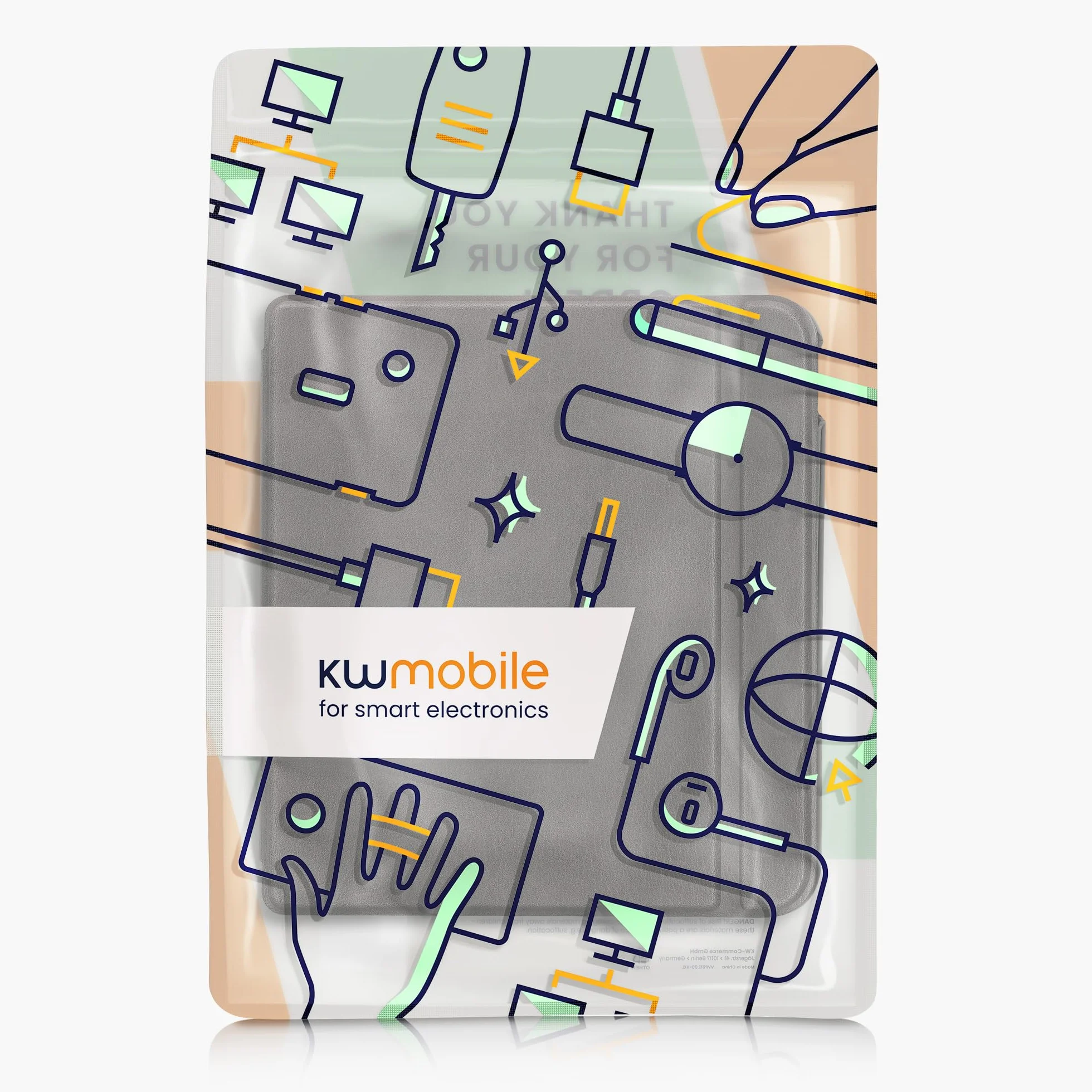 kwmobile etui na e-czytnik kompatybilne z Kobo Libra Colour/Tolino Vision Color - klapphülle z ekoskóry antracyt