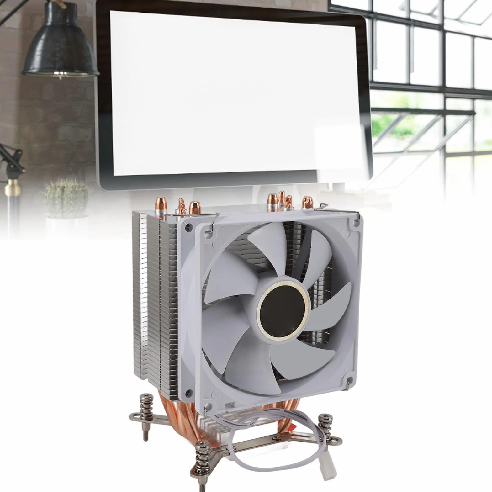 Chłodnica Procesora z 4 Rurkami Cieplnymi, Doskonałe Chłodzenie, Cicha Praca, łatwa Instalacja, Odpowiednia dla LGA 775 1150 1151 1155 1156 1200 1700 1356 1366