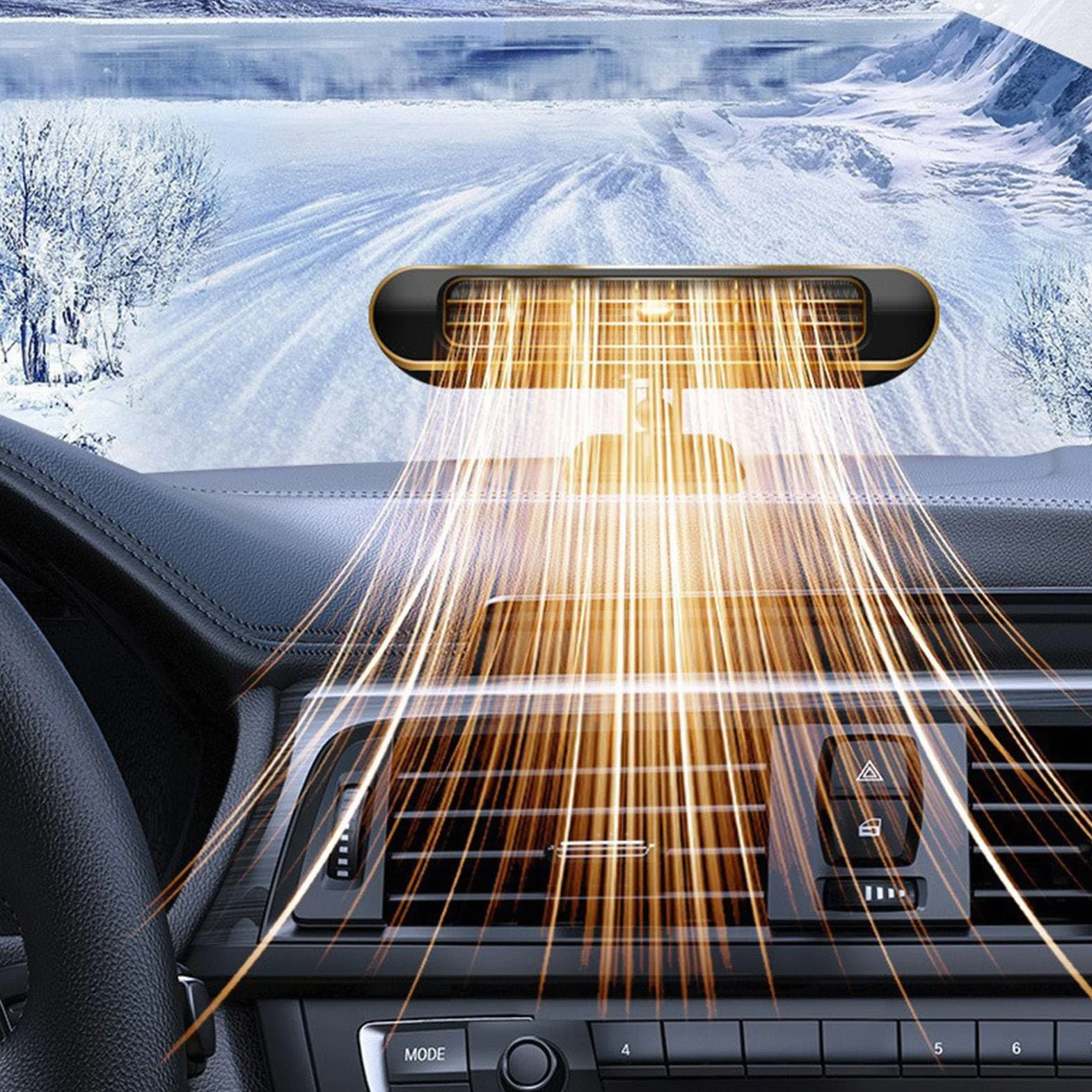 Nagrzewnica Samochodowa 12V,Przeno? Grza?ka 12V/24V Do Samochodu - Elektryczny Wentylator ?adowany do Kabin Samochodów SUV Ci? ?arówek Deski Rozdzielczej Podró?y Zim? Campingu