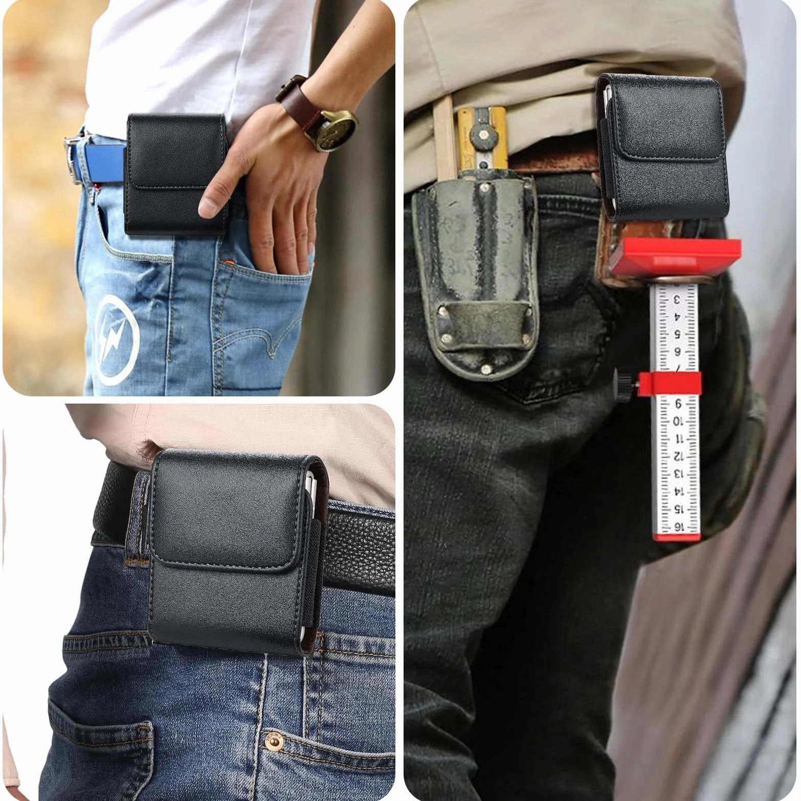 Skórzane Etui na Telefon Komórkowy z Paskiem Kompatybilne z Samsung Galaxy Z Flip 6/5/4/3/Z Flip/Motorola Razr 40/50 Ultra