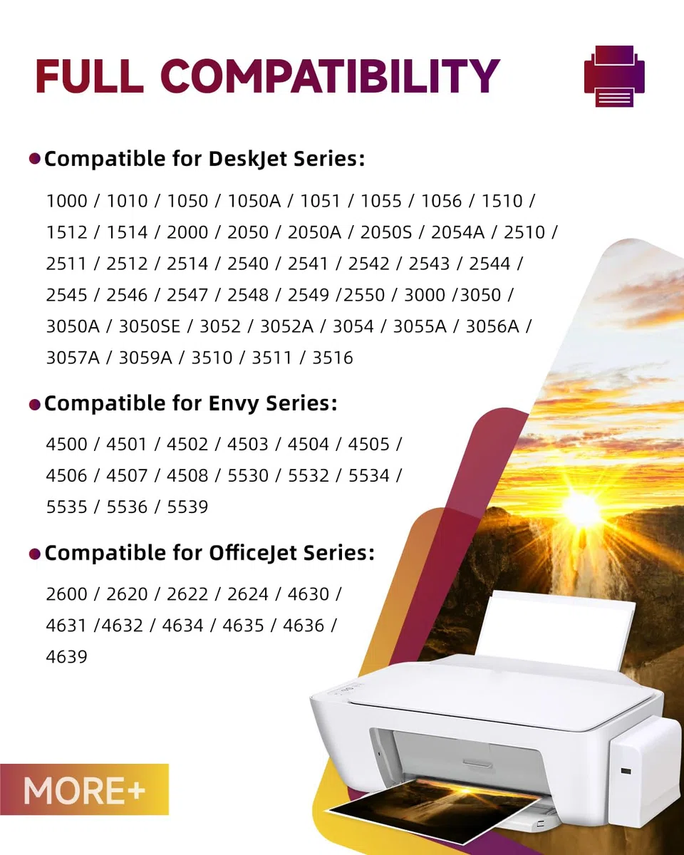 Sunnieink 301 czarny wkład atramentowy, 301 XL zamiennik do HP 301 wkłady atramentowe Combo Pack, tusz do drukarki 301XL dla Envy 5530 4500 4507 5532 DeskJet 3050a 3050 1514 1510 2544 2540 1050 biuro