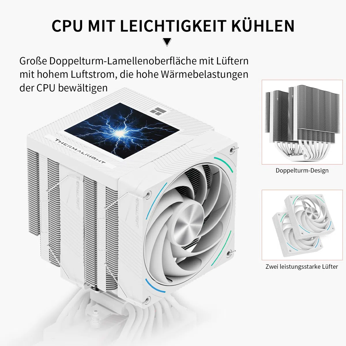 Thermalright Phantom Spirit 120 Vision Snow Chłodnica do procesora PC, 7 rurek cieplnych, magnetyczny ekran 3,95" z rozdzielczością 480 x 480, dla AM4/AM5 i Intel LGA1700/1851/115x