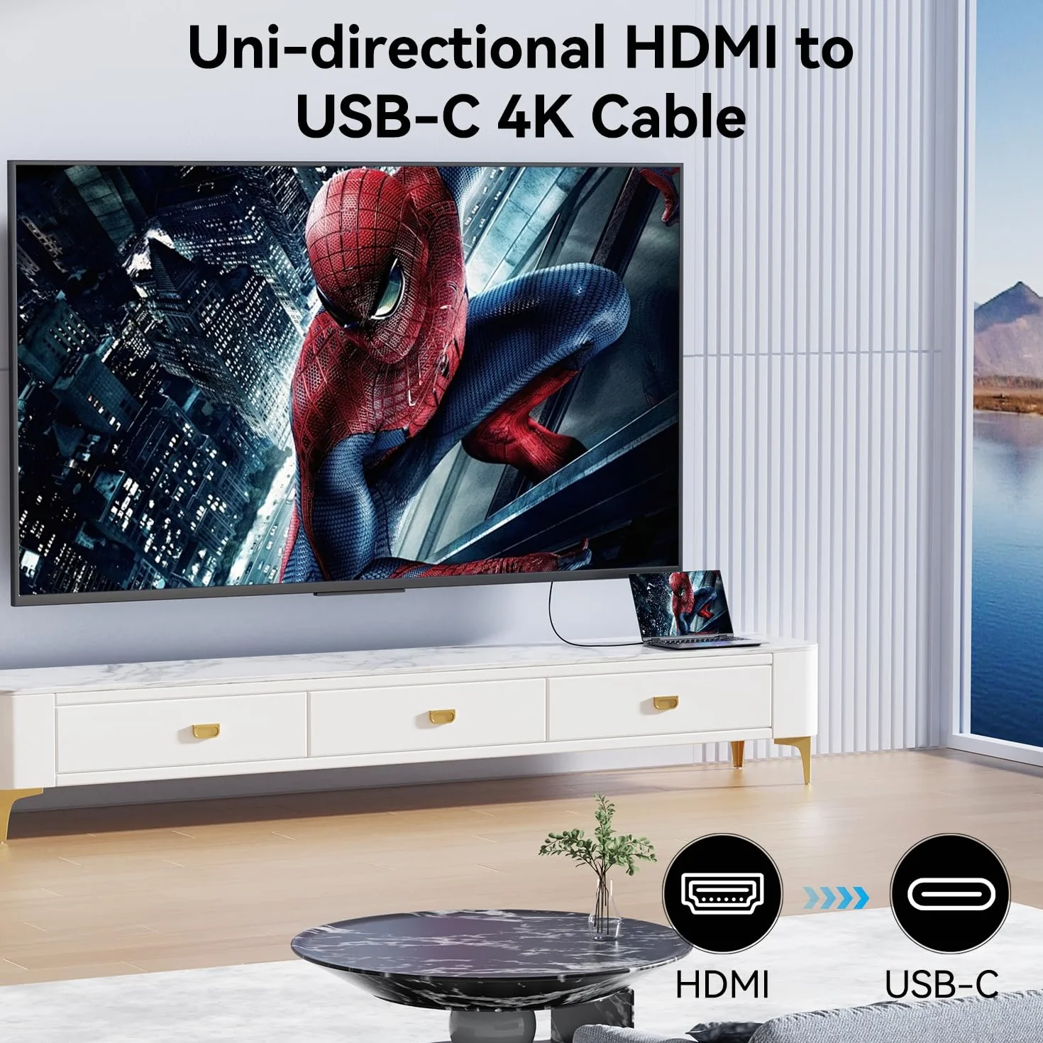 BENFEI Kabel HDMI na USB C, 1,8 m, 4K przy 60 Hz, jednokierunkowy adapter HDMI (źródło) na USB-C (wyświetlacz) do MacBooka, Steam Deck, PS5/4, Nintendo Switch, AR/XR, przenośnych monitorów