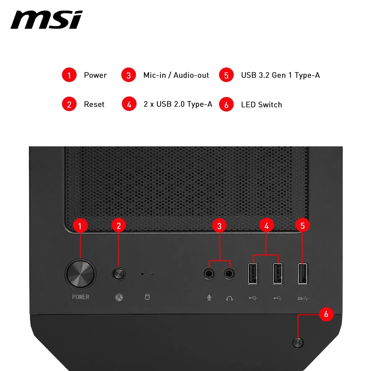 MSI MAG FORGE M100R Mini Tower obudowa PC, szkło hartowane, obsługuje Micro-ATX i Mini-ITX, Mesh Front, 4 x wentylator ARGB 120 mm z kontrolerem koncentratora, magnetyczny filtr kurzu, USB 3.2 Gen 1
