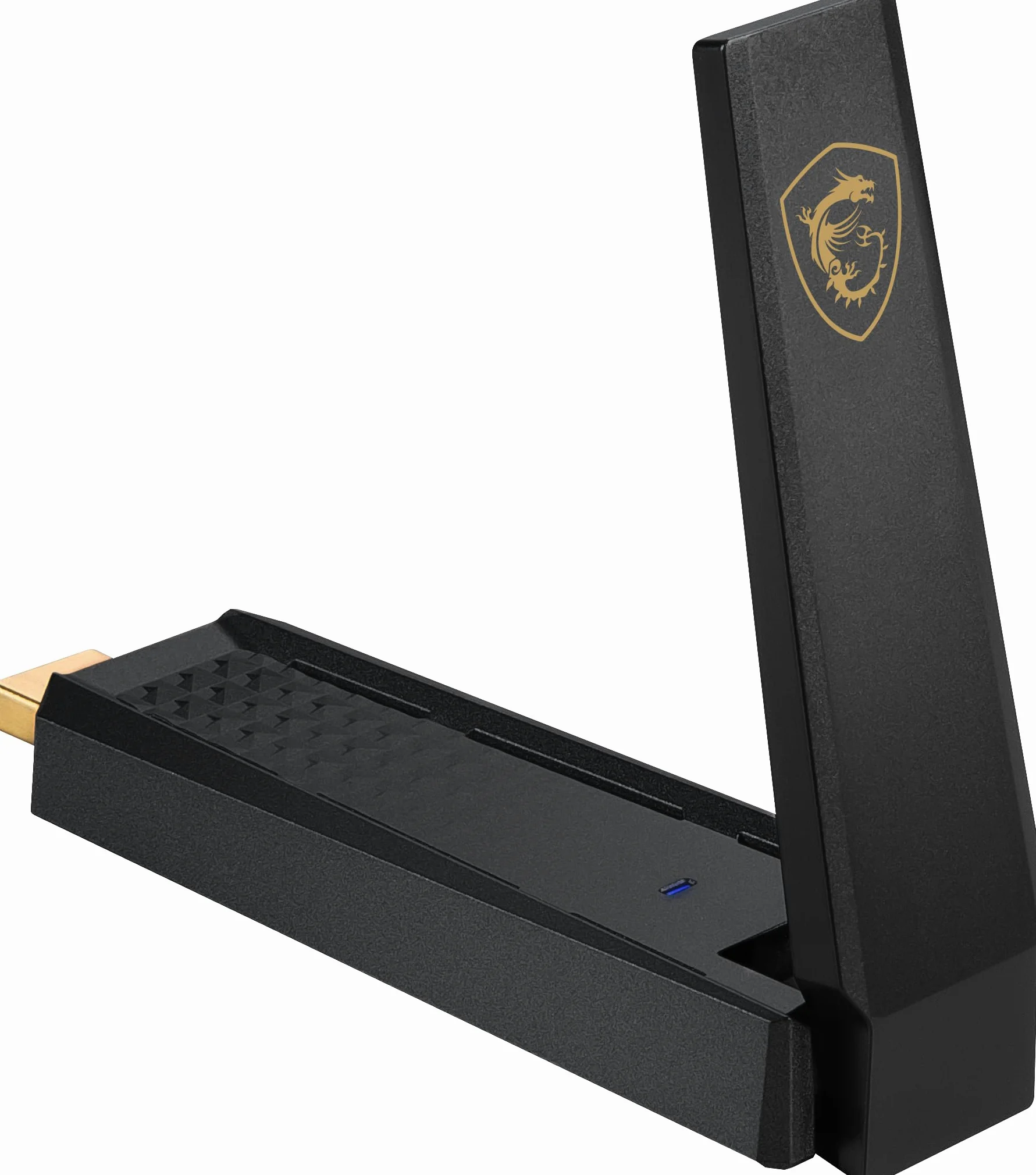 MSI AXE5400 WiFi 6E adapter USB – WLAN do 5400 Mb/s (6 GHz, 5 GHz, bezprzewodowa 2,4 GHz), USB 3.2 Gen 1, MU-MIMO, 2 x trójpasmowe anteny o wysokim wzmocnieniu, formowanie wiązki, WPA3 – w zestawie