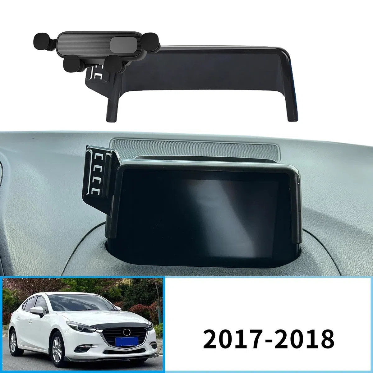 Uchwyt Samochodowy na Telefon dla Mazda 3 BM BN 2017-2018, uchwyt samochodowy na telefon komórkowy, stojak na nawigację GPS (ładowanie)