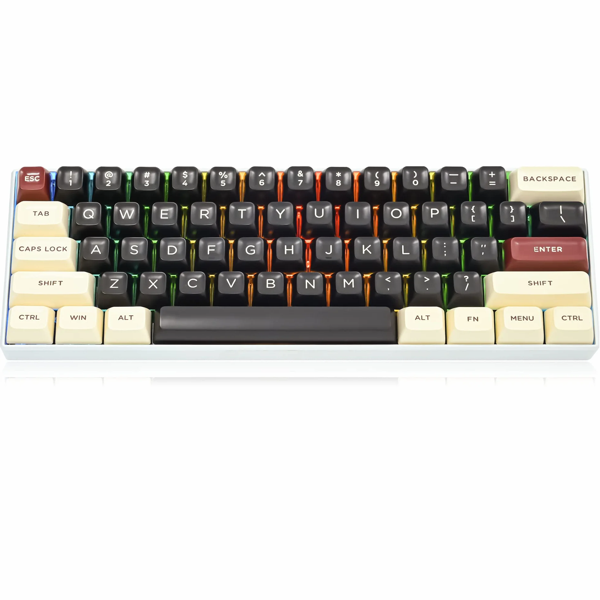 SOLIDEE Klawisze 60% Double Shot PBT ASA Profil do Klawiatury Mechanicznej ANSI US (rzymska)