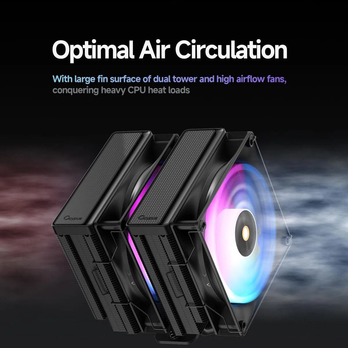 Delta A62 ARGB CPU Air Cooler with ARGB Function,120MM Hydraulic Bearing Silence PWM Fan,6 Copper Heat Pipes,Computer CPU Cooling Fan for AMD AM4/AM5,Intel LGA 115X/1200/1700/1851,BK