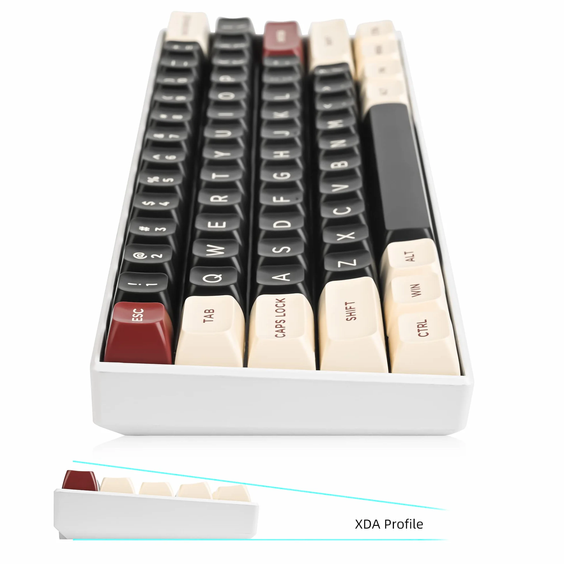 SOLIDEE Klawisze 60% Double Shot PBT ASA Profil do Klawiatury Mechanicznej ANSI US (rzymska)