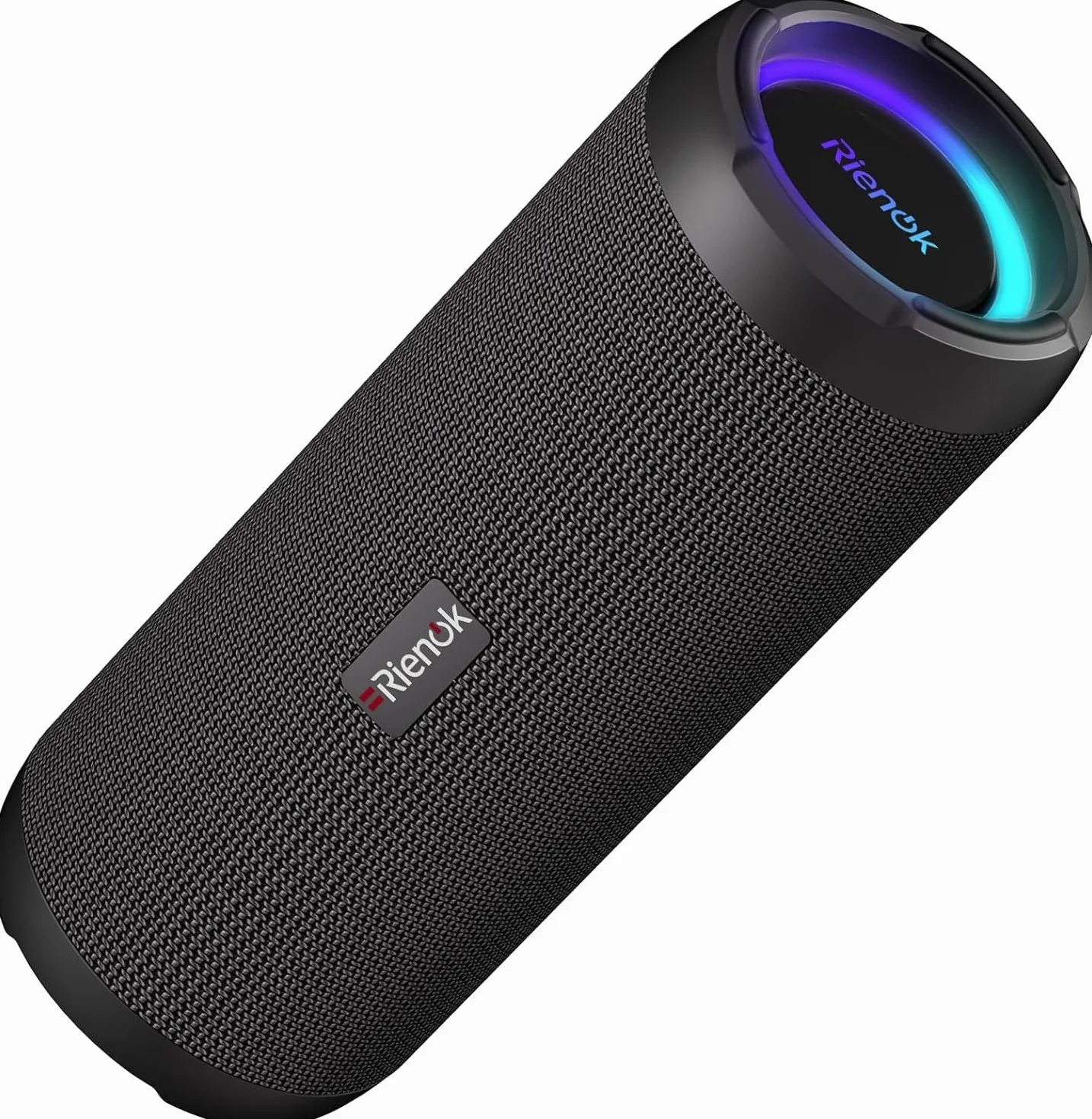 RIENOK Głośnik Bluetooth ze światłem, Bluetooth 5.3, głośnik basowy, bezprzewodowy, z wodoszczelnością IPX7, dźwięk stereo, przenośny