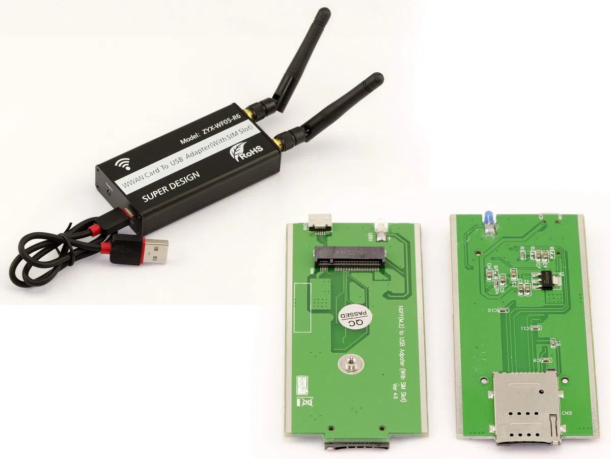 KALEA-INFORMATIQUE Adapter USB M.2 WWAN LTE z gniazdem SIM 3G 4G