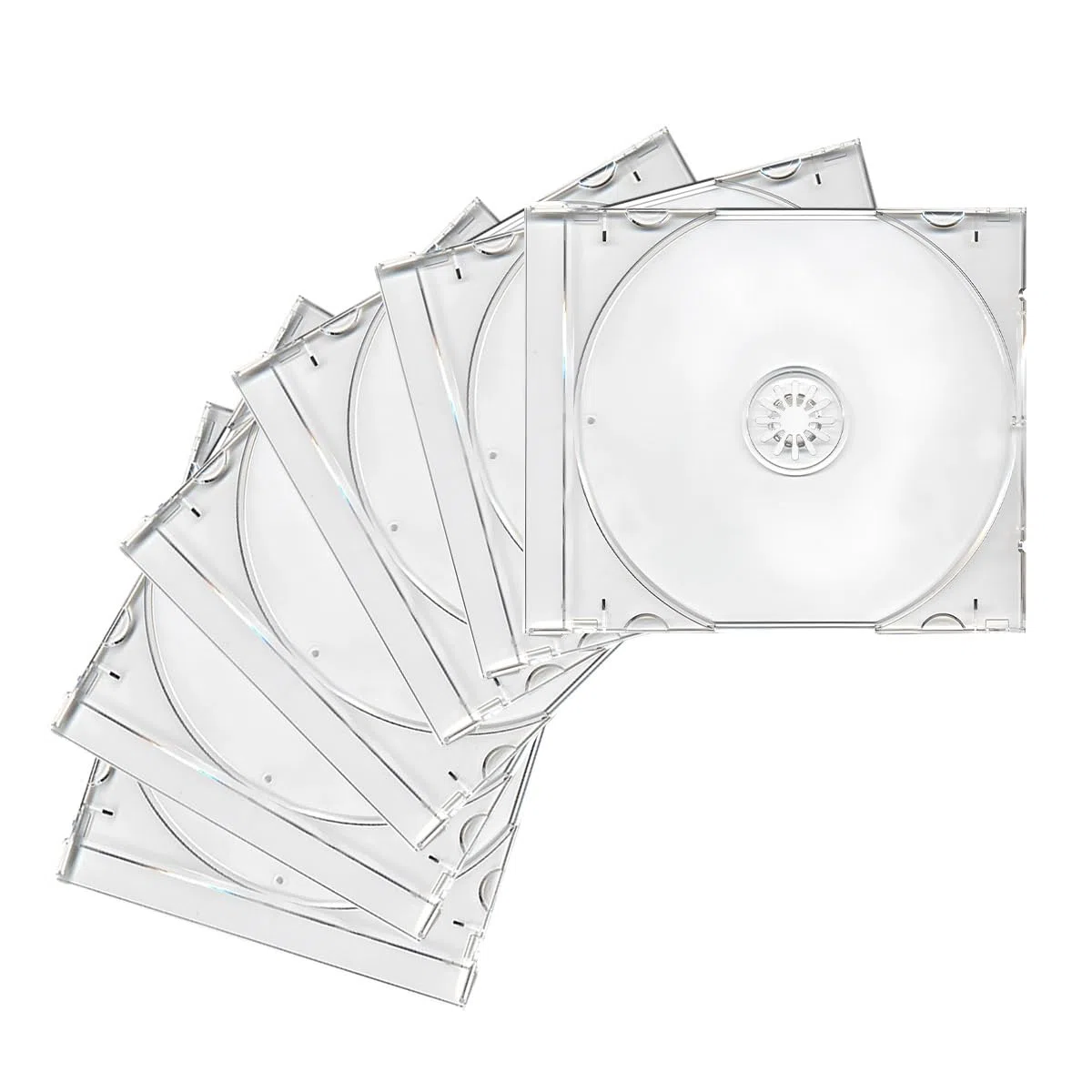 Standardowe pojedyncze przezroczyste etui na płyty CD, 10 mm, smukłe pudełko do przechowywania płyt CD z zamontowaną czarną tacą, trwała plastikowa osłona CD DVD do wymiany, akcesoria