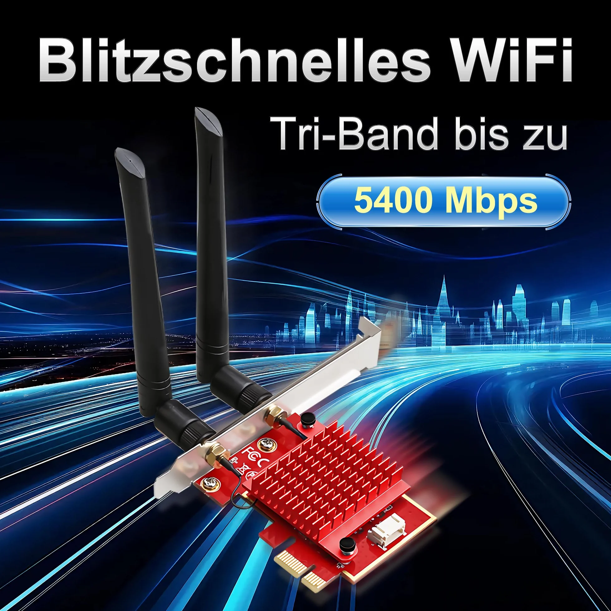 Karta sieciowa WiFi 6E PCIe Intel AX210 5400 Mbps Tri-Band Bluetooth 5.3