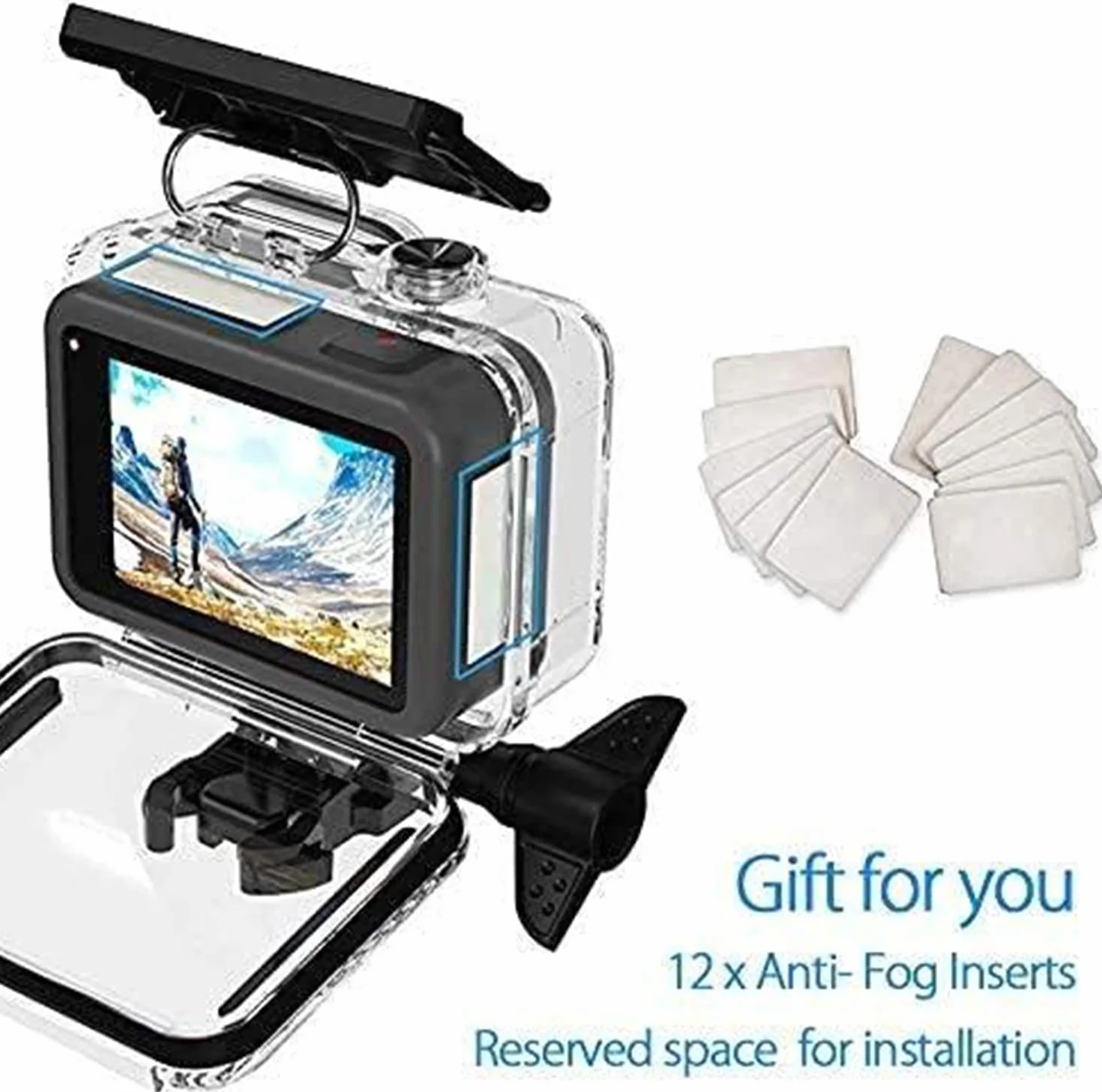 FitStill Wodoszczelna obudowa do Go Pro Hero 12/11/10/9 Black z uchwytem do nurkowania