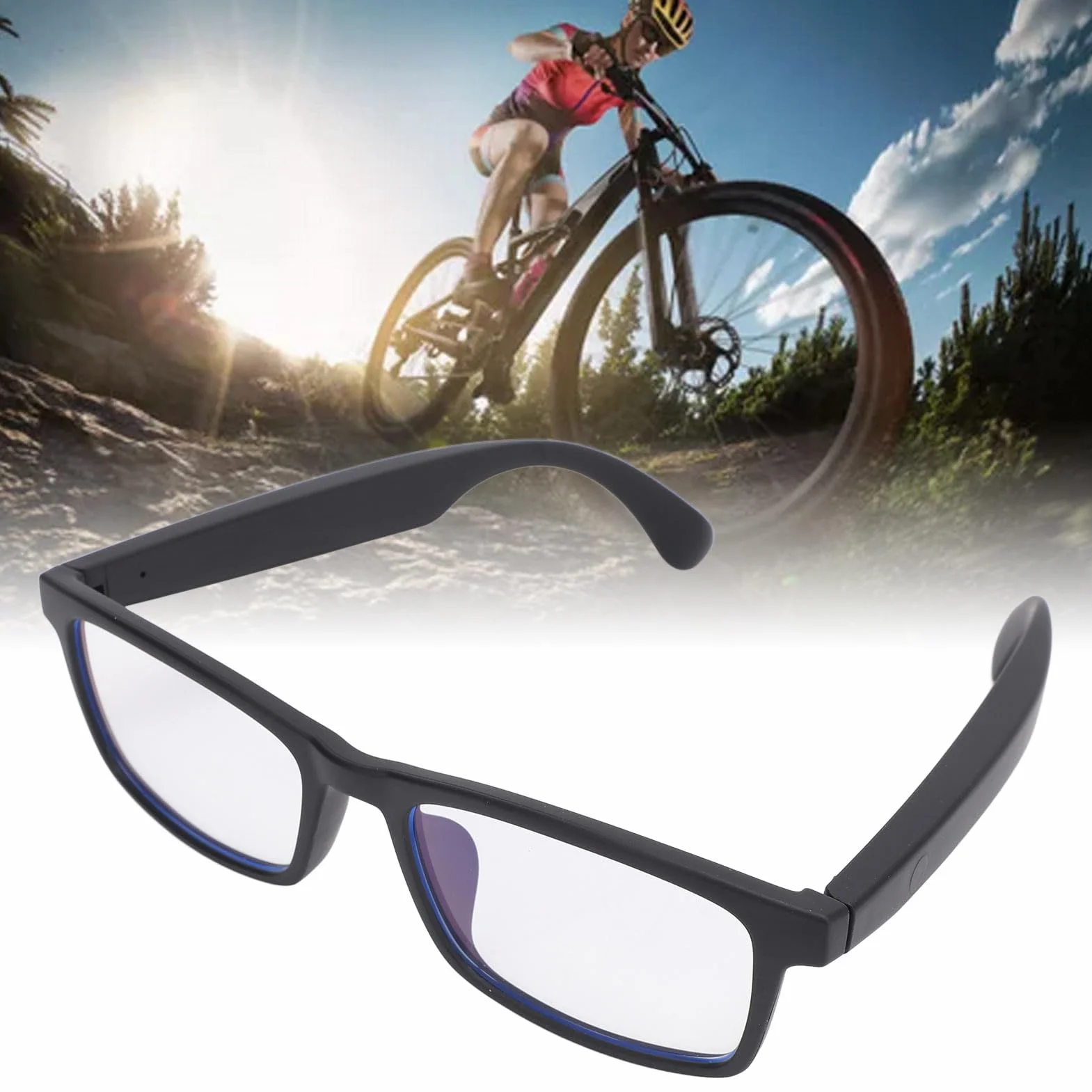 Inteligentne Okulary z Filtrem z Niebieskim światłem, Okulary Bluetooth 5.3 Audio z Wbudowanym Mikrofon dla Kobiet, Asystent Dotykowy i Głosowy Inteligentne Okulary Dźwiękowe do
