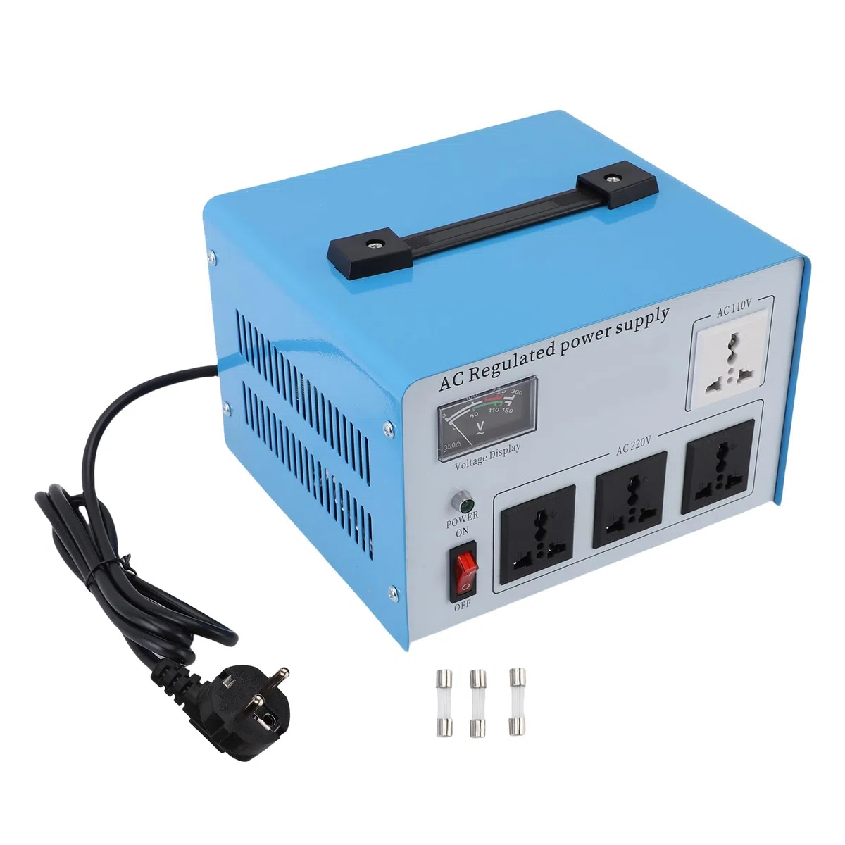 Socobeta Stabilizator Napięcia AC o Wysokiej Stabilności Automatyczny Regulator Napięcia 1000 W do Komputerów i Sprzętu Fotograficznego (Wtyczka UE 160-250 V)