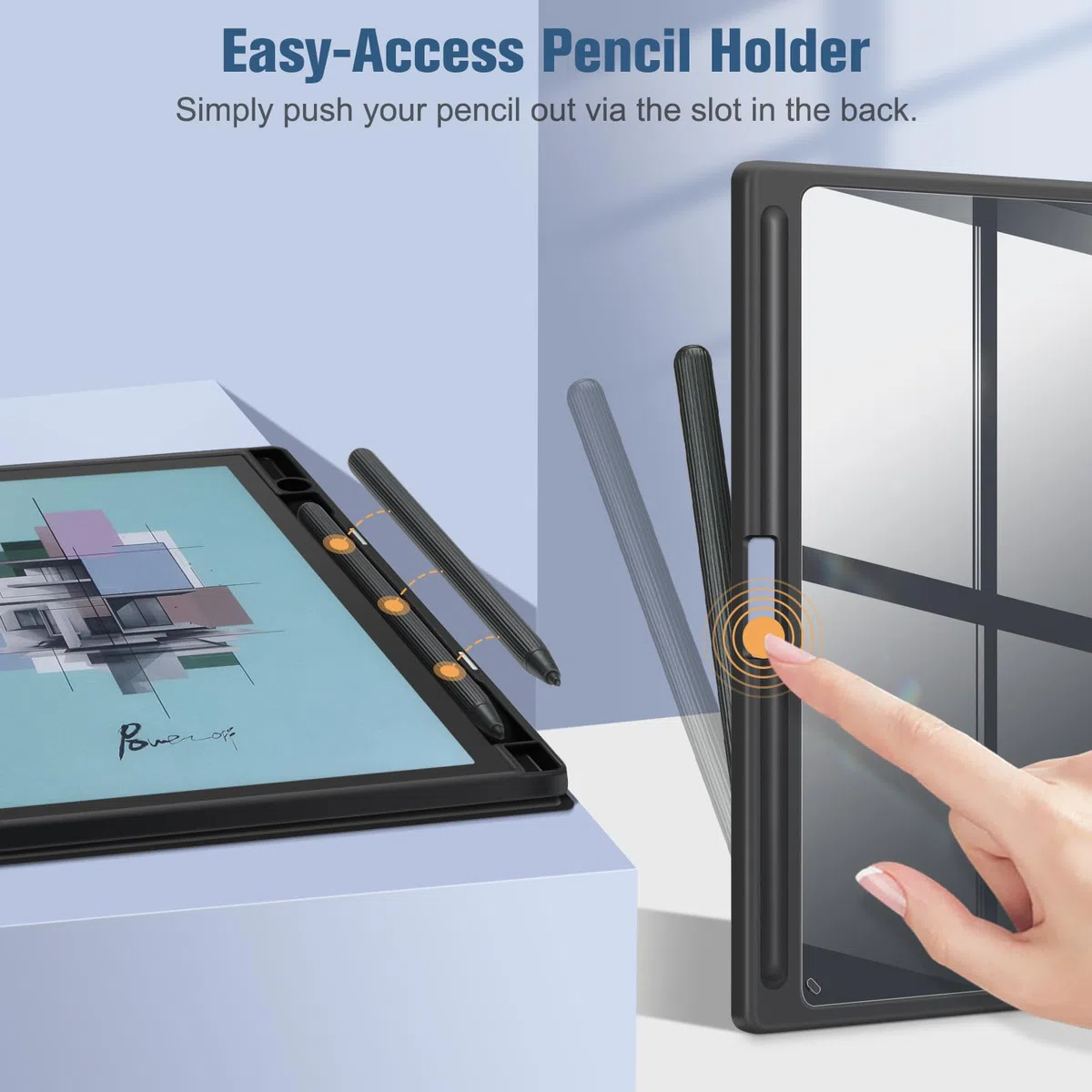 Fintie Smukłe etui na tablet 26.2 cm BOOX Note Air3 C/Note Air 3 B/W E Ink ePaper 2023 - Wysokiej jakości skóra PU, lekka okładka, automatyczne uśpienia/budzenie z uchwytem na długopis, czarne