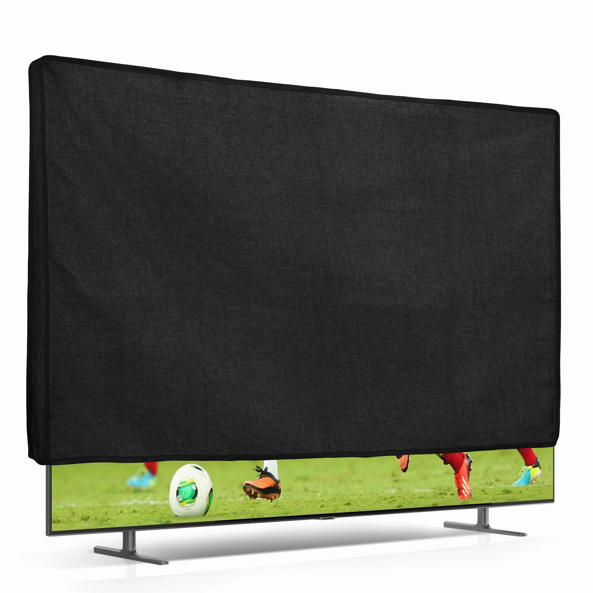 kwmobile Osłona przeciwpyłowa do telewizora 139.7 cm lniana czarna