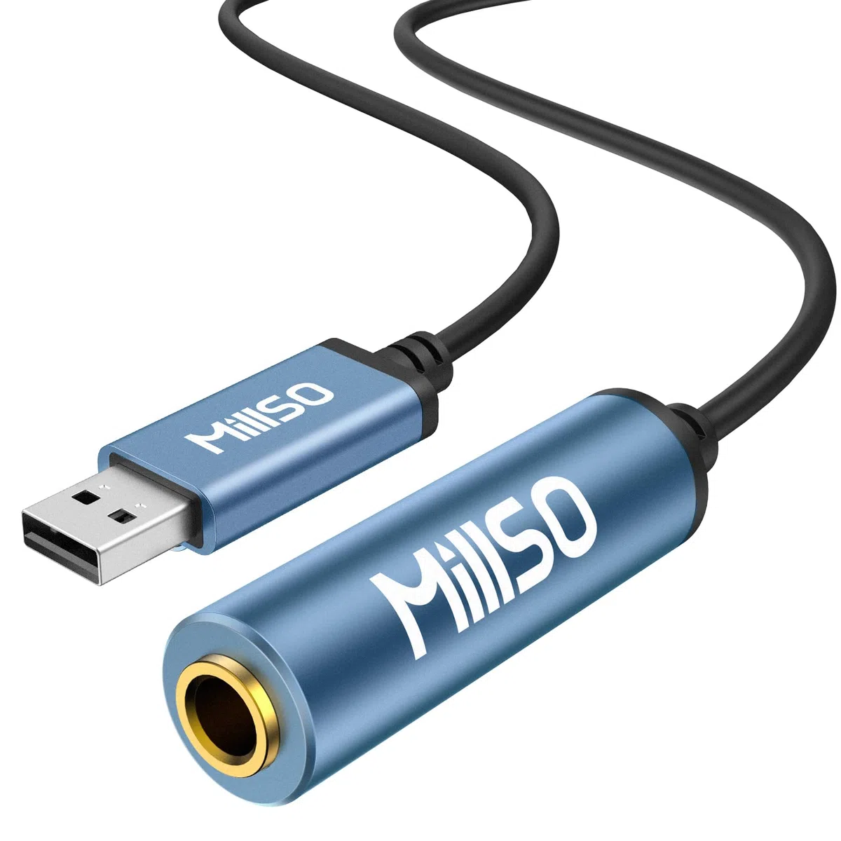 MillSO USB na 6,35 mm zestaw słuchawkowy adapter USB A wtyczka do gniazda 6,35 mm słuchawki adapter zewnętrzna karta dźwiękowa
